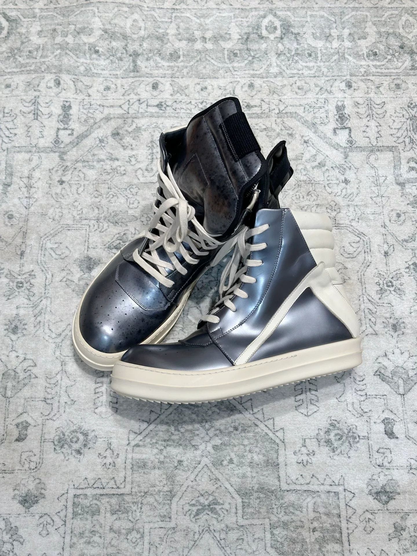 Rick Owens Rick Owens Silver Mirror High-Top Runway Size US 7.5 / EU 40-41 - 5 Thumbnail