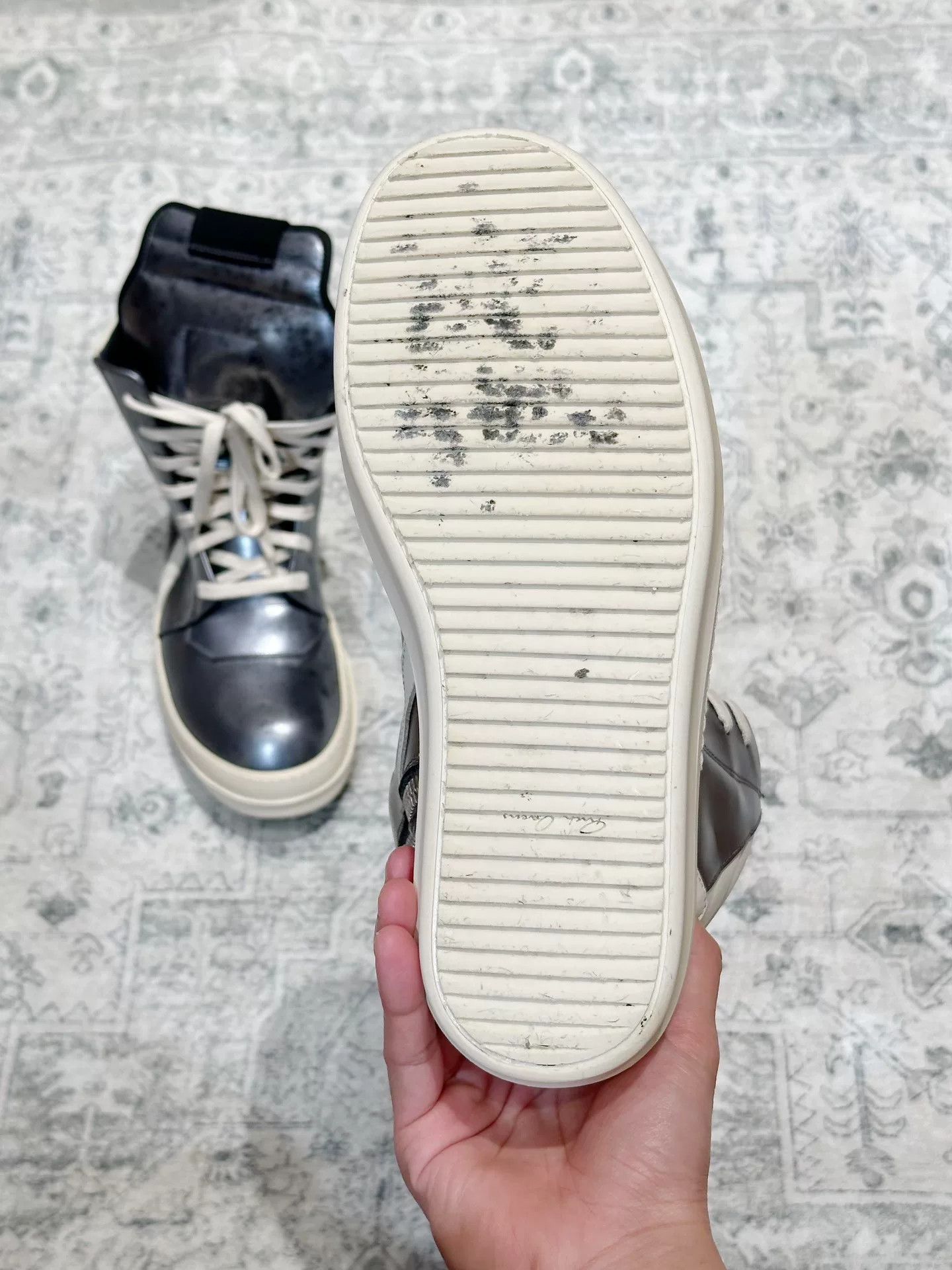 Rick Owens Rick Owens Silver Mirror High-Top Runway Size US 7.5 / EU 40-41 - 9 Thumbnail
