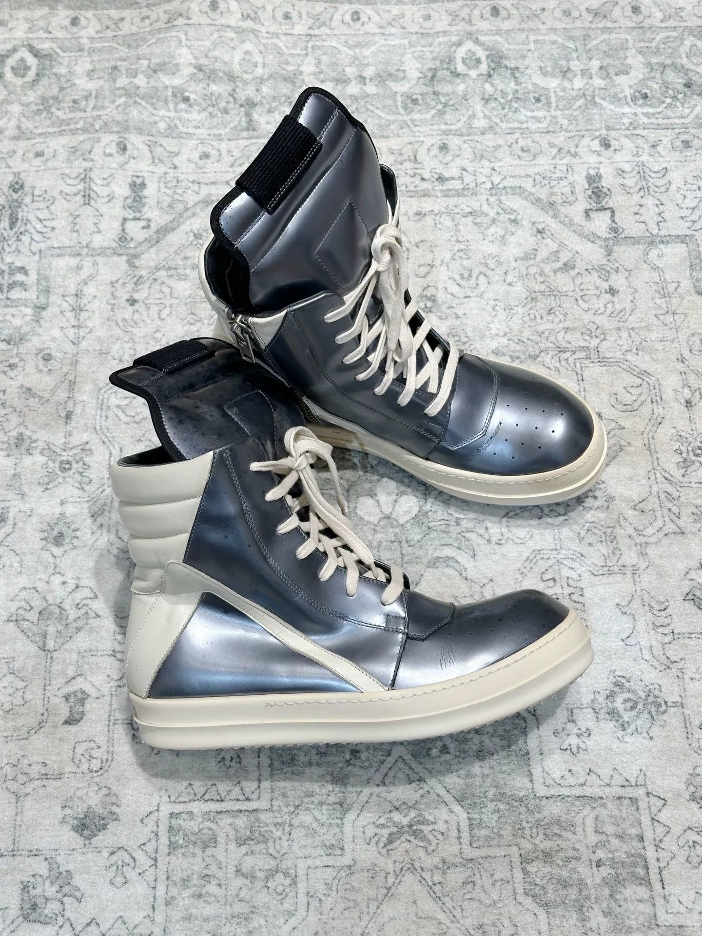 Rick Owens Rick Owens Silver Mirror High-Top Runway Size US 7.5 / EU 40-41 - 4 Thumbnail