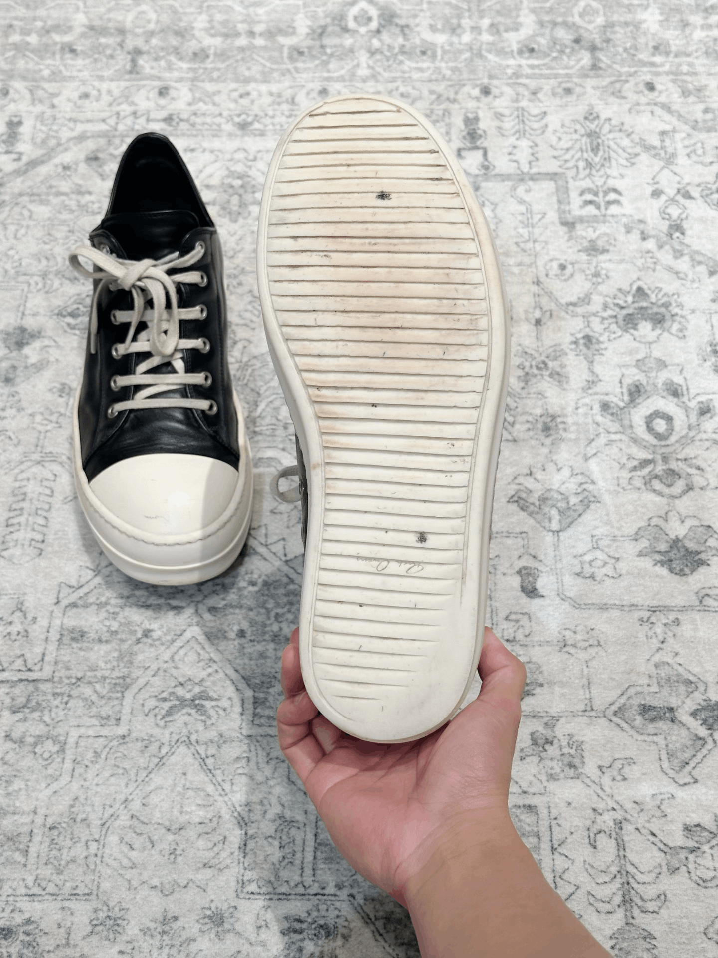 Rick Owens Rick Owens x Converse Low Top Leather Black White Size US 10 / EU 43 - 9 Thumbnail