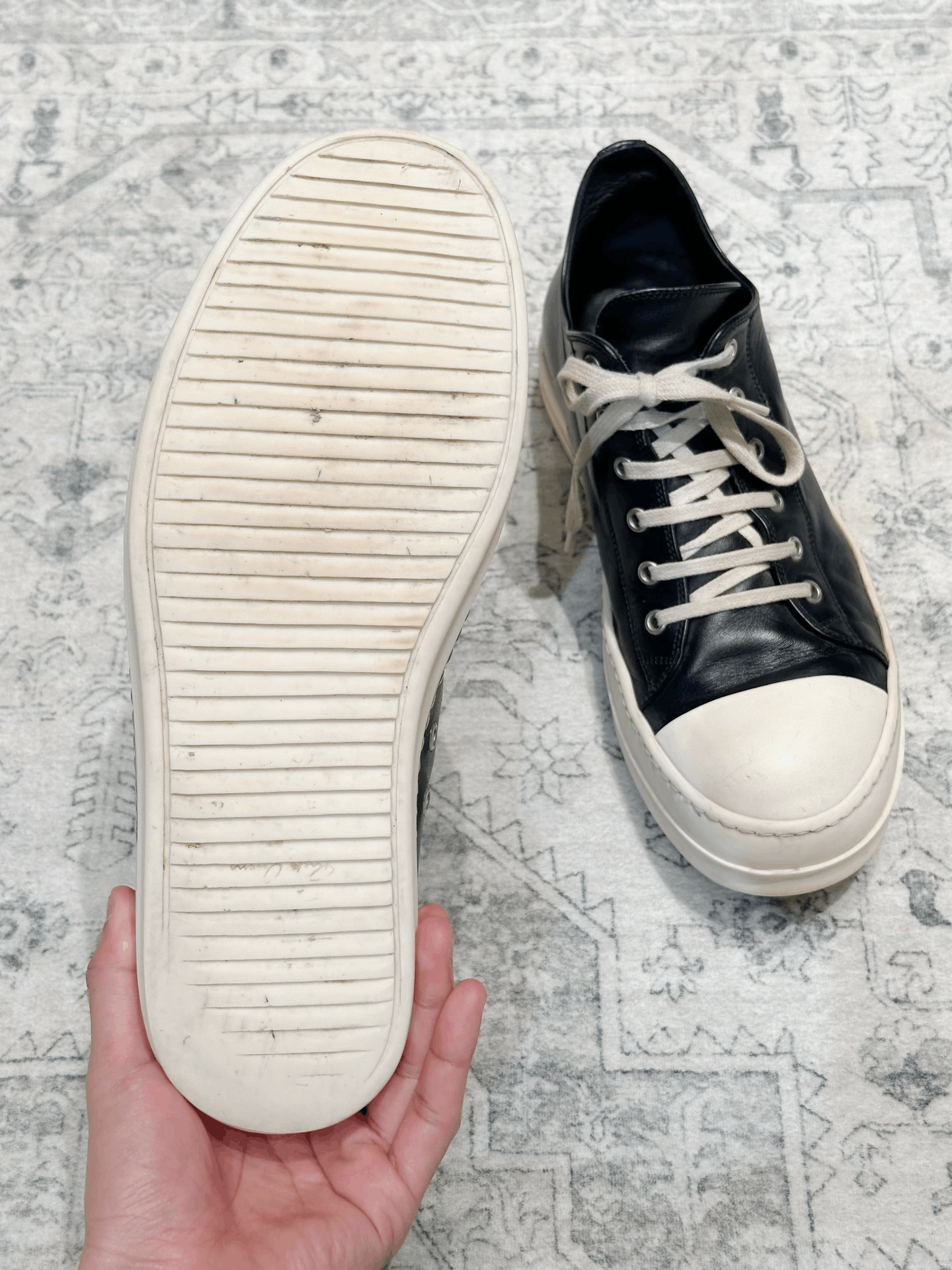 Rick Owens Rick Owens x Converse Low Top Leather Black White Size US 10 / EU 43 - 8 Thumbnail