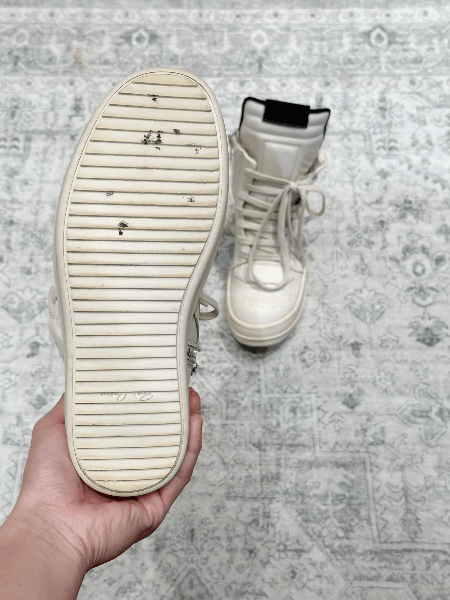Rick Owens Rick Owens Inverted Triangle Leather High-Top Size US 5 / EU 37 - 8 Thumbnail