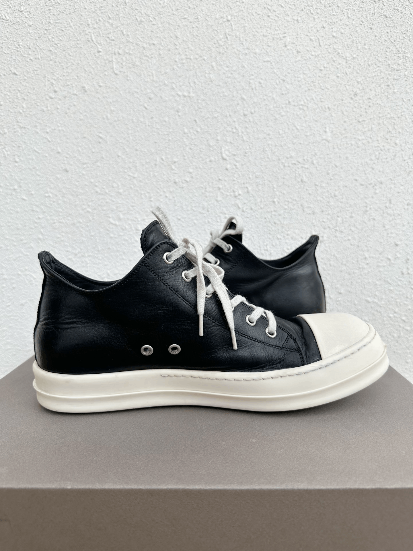 Rick Owens Rick Owens Main Line Black White Leather Low-Top Size US 10 / EU 43 - 6 Thumbnail