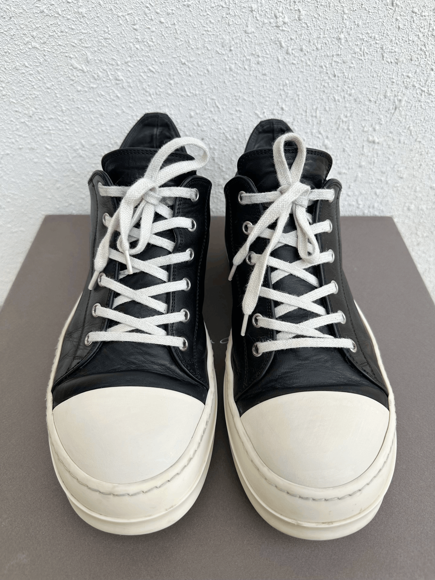 Rick Owens Rick Owens Main Line Black White Leather Low-Top Size US 10 / EU 43 - 4 Thumbnail