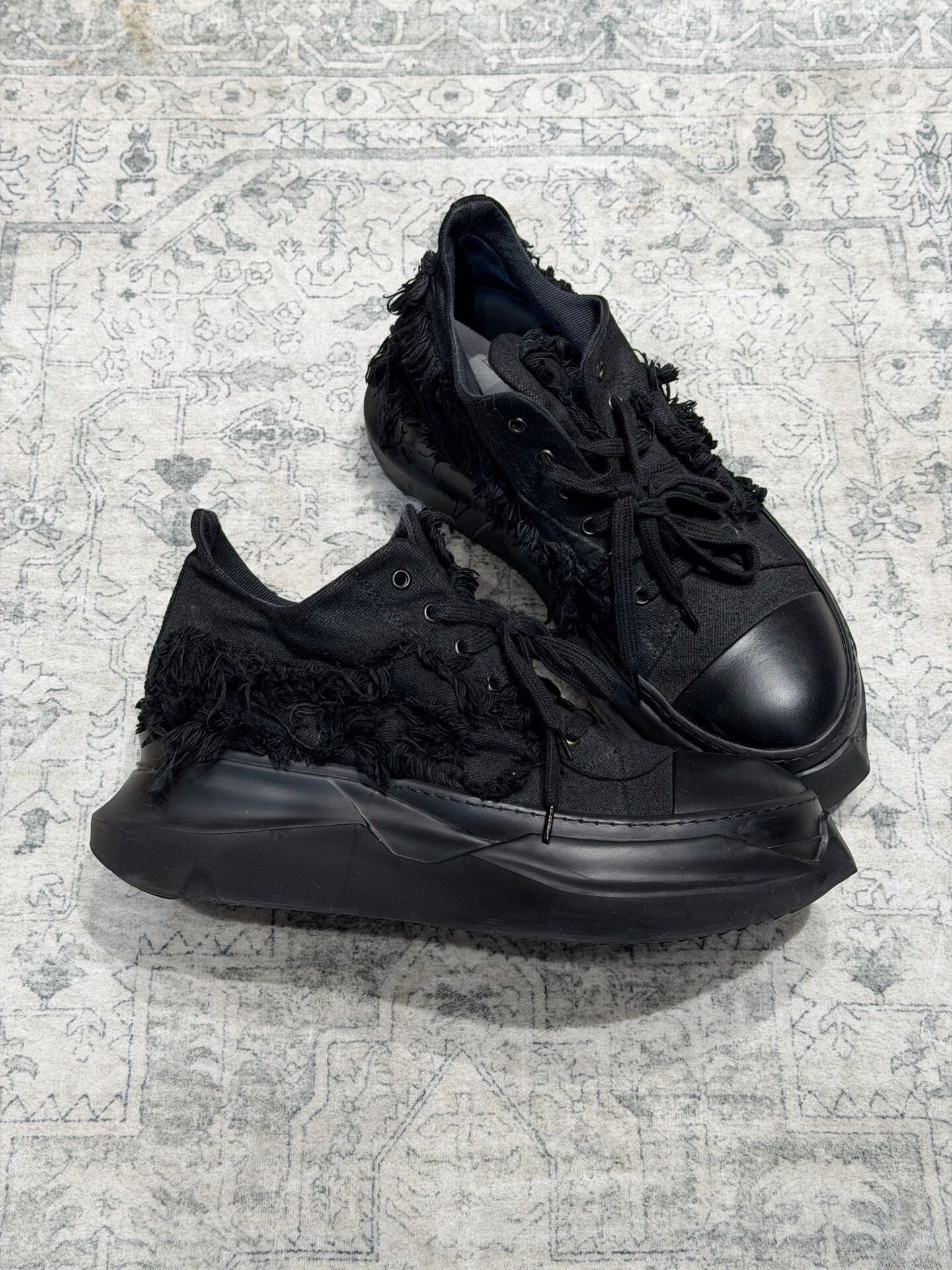 Rick Owens Drkshdw Rick Owens DRKSHDW Platform Distressed Sneakers Size US 10 / EU 43 - 4 Thumbnail