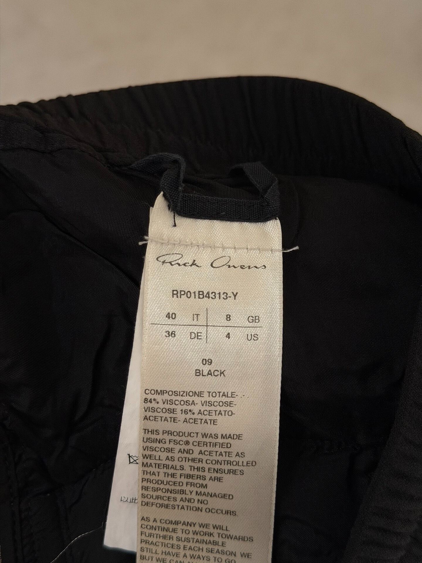 Rick Owens Rick Owens Main Line Black Side Zip Drawstring Pants Size US 31 - 5 Thumbnail