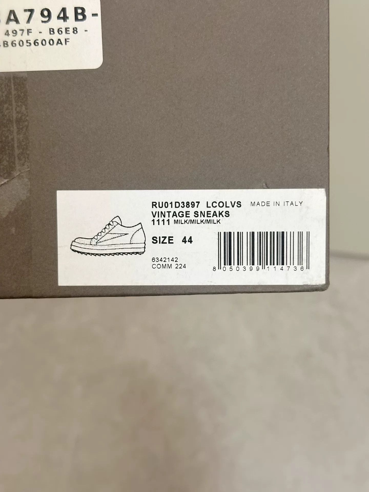 Rick Owens Rick Owens Milk White Low-Top Leather Sneakers Size US 10 / EU 43 - 9 Thumbnail