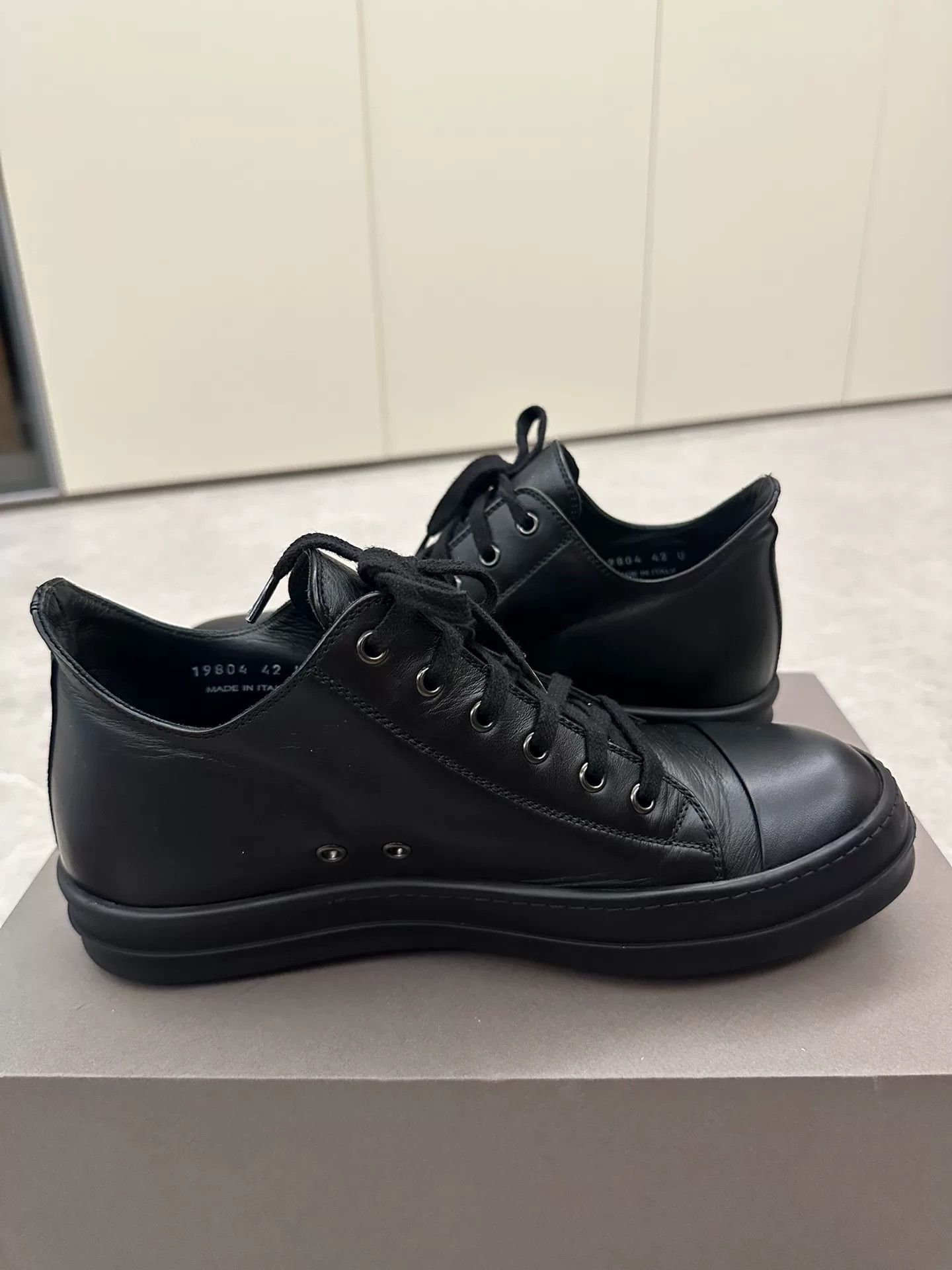 Rick Owens Rick Owens x Converse Black Leather Sneakers Size US 9 / EU 42 - 5 Thumbnail