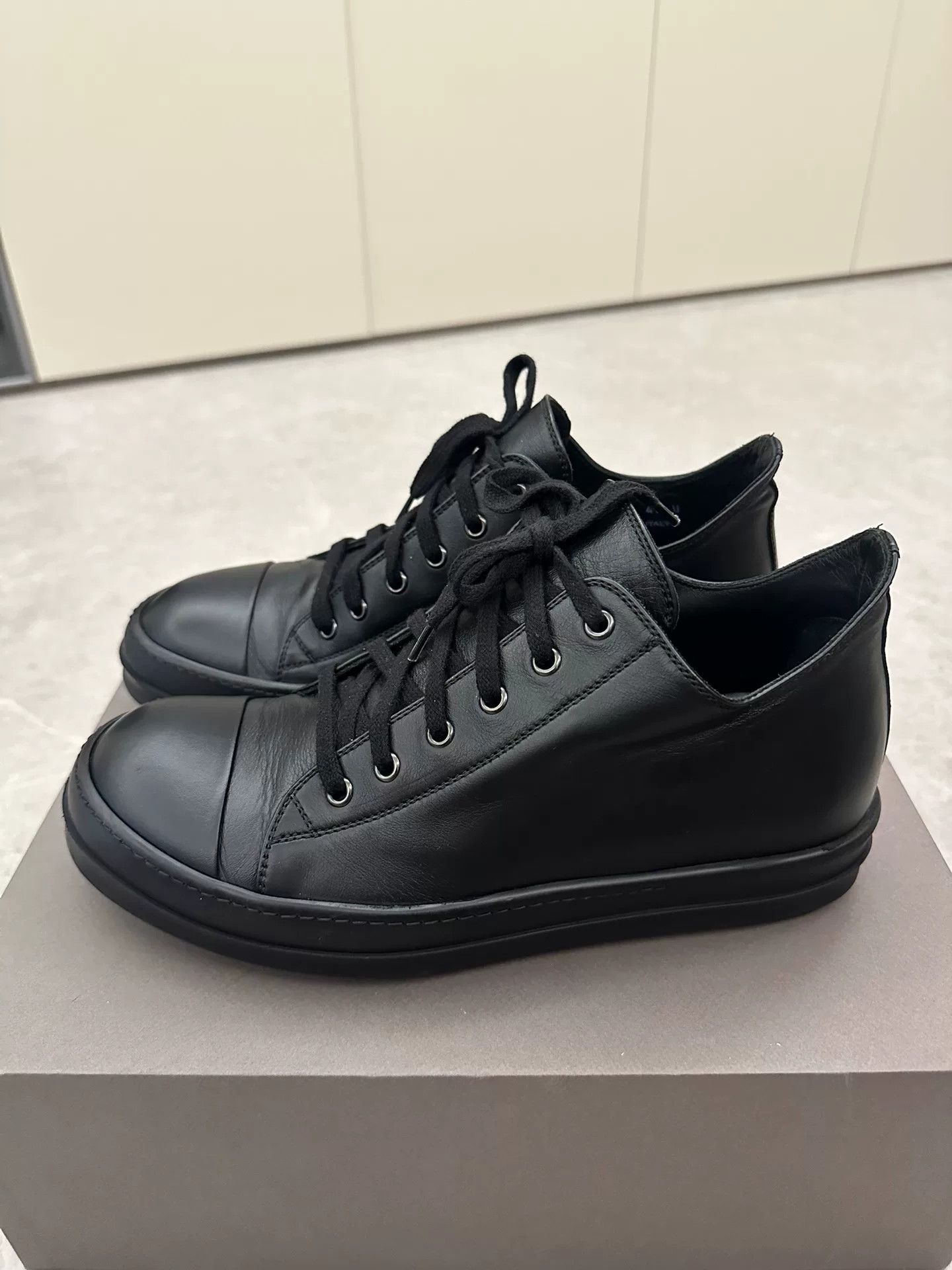 Rick Owens Rick Owens x Converse Black Leather Sneakers Size US 9 / EU 42 - 4 Thumbnail