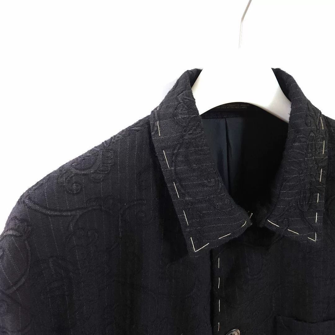 Yohji Yamamoto Yohji Yamamoto 1998 Floral Vine Topstitch Coat Size US S / EU 44-46 / 1 - 2 Thumbnail