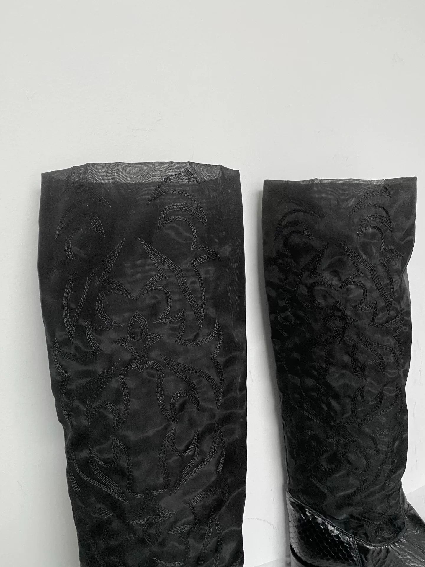 Gianni Barbato Gianni Barbato Pointed Toe Embroidered Leather Boots Size US 5.5 / IT 35.5 - 5 Thumbnail