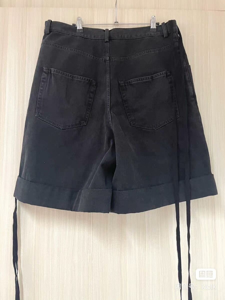 Ann Demeulemeester Ann Demeulemeester 22 Runway Ribbon Black Denim Shorts Size US 30 / EU 46 - 5 Thumbnail