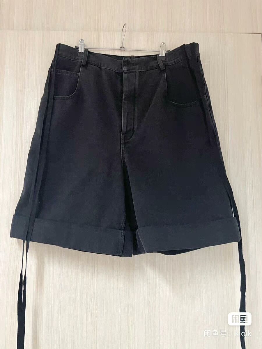Ann Demeulemeester Ann Demeulemeester 22 Runway Ribbon Black Denim Shorts Size US 30 / EU 46 - 4 Thumbnail