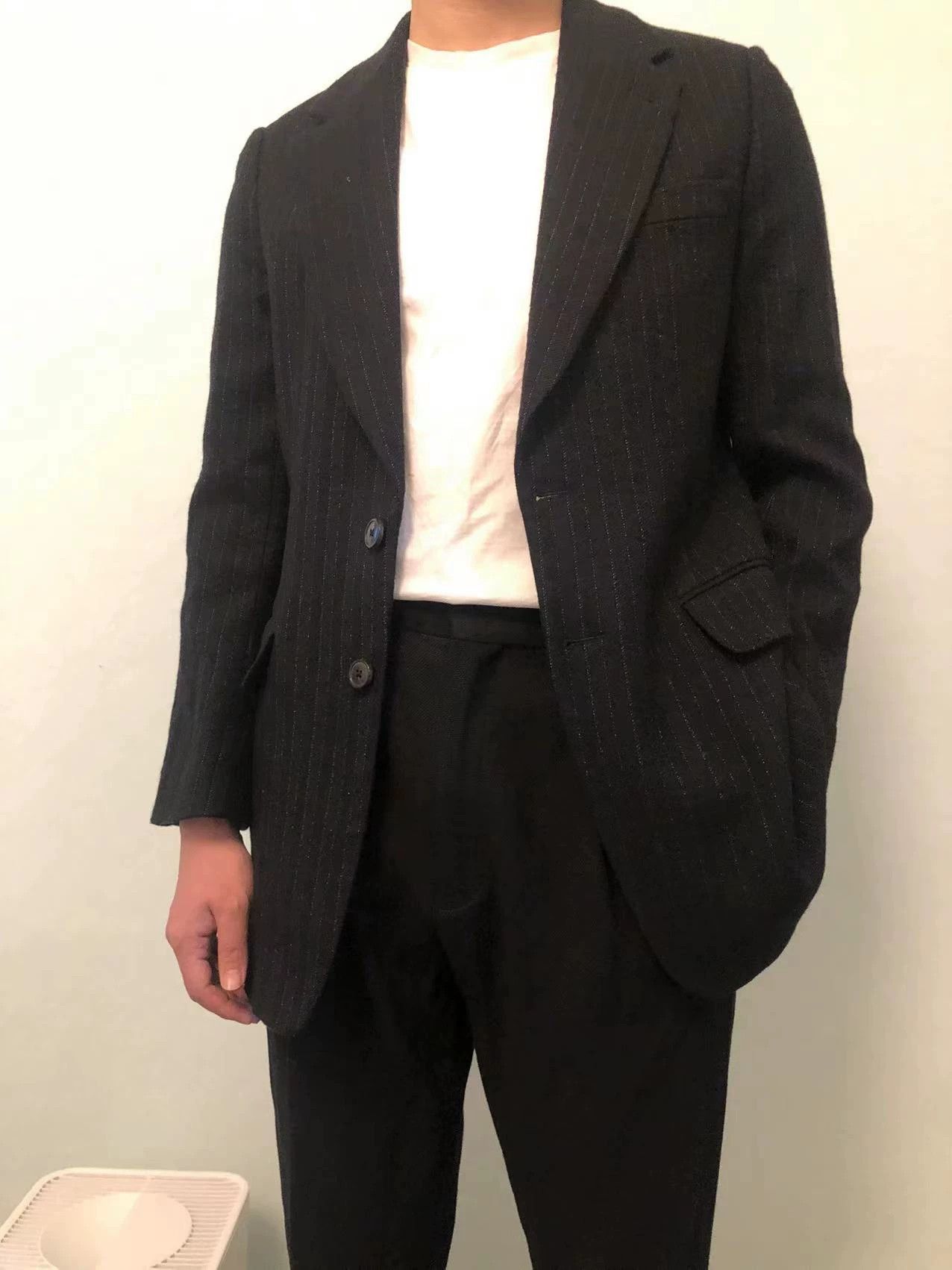 Dries Van Noten Dries Van Noten Striped White Lapel Blazer Size US M / EU 48-50 / 2 - 9 Thumbnail