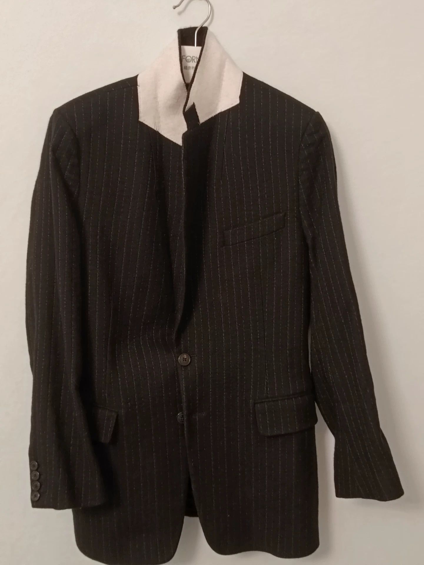Dries Van Noten Dries Van Noten Striped White Lapel Blazer Size US M / EU 48-50 / 2 - 3 Thumbnail