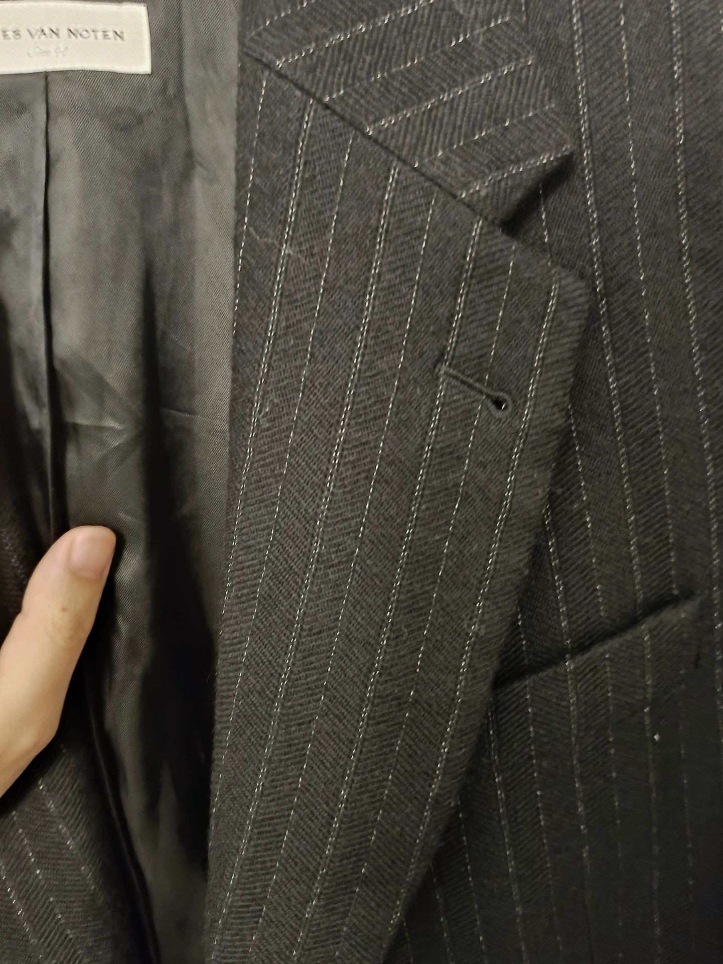 Dries Van Noten Dries Van Noten Striped White Lapel Blazer Size US M / EU 48-50 / 2 - 2 Thumbnail