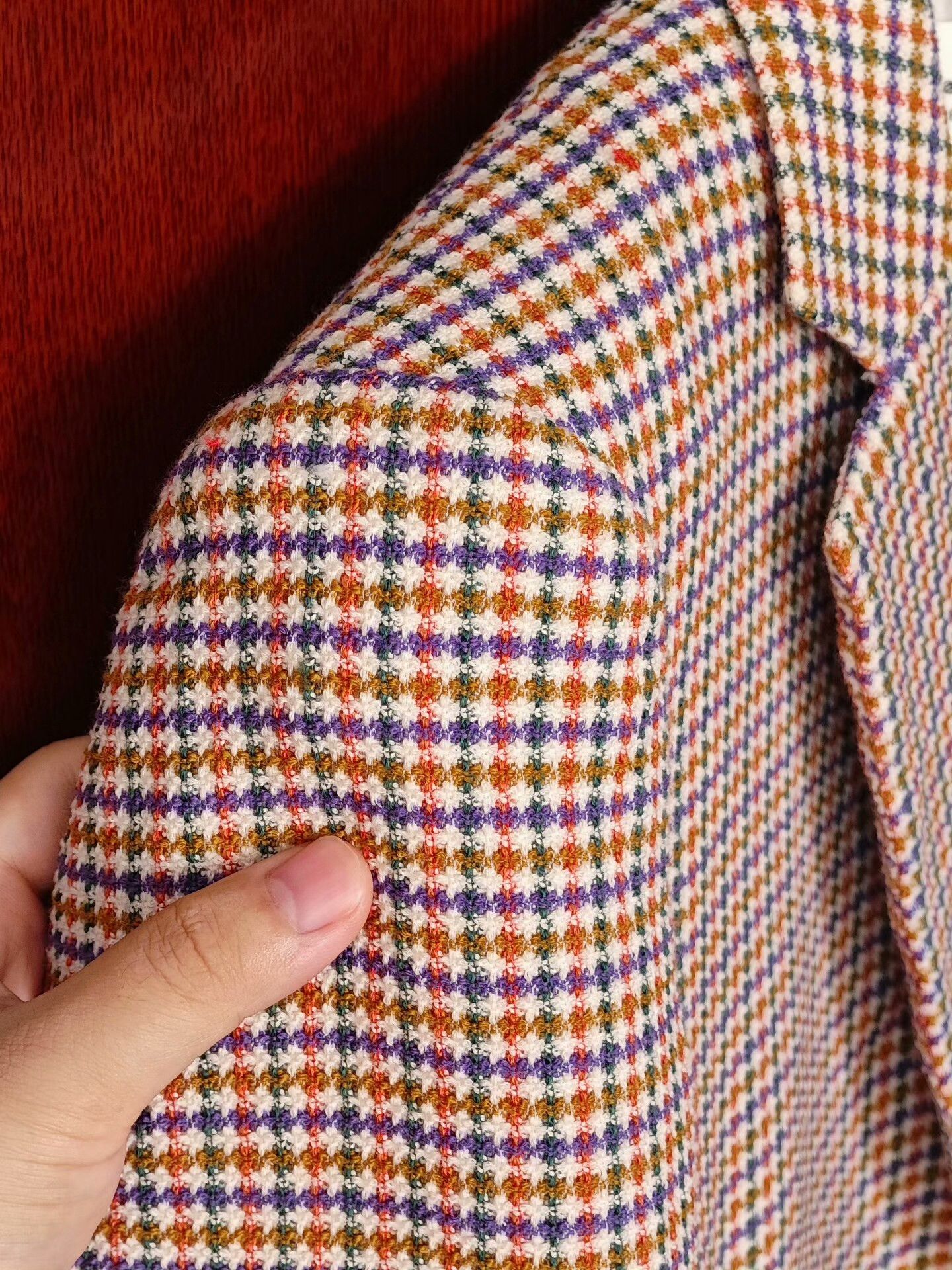 Other Casual Tweed Blazer with Colorful Check Pattern Size S / US 4 / IT 40 - 3 Thumbnail