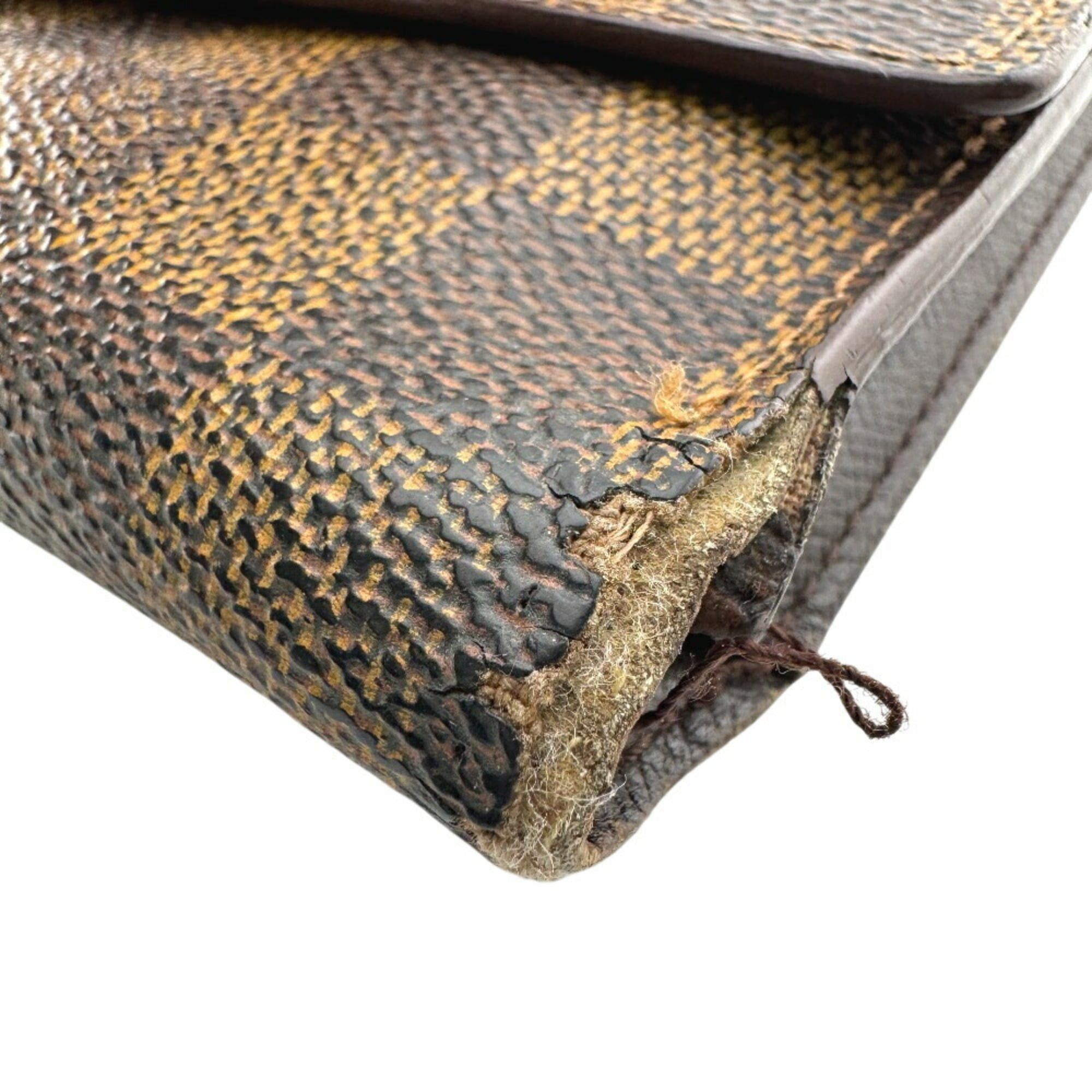 Louis Vuitton LOUIS VUITTON N61215 Porte Tresor International Tri-fold Damier Long Wallet, Brown, Unisex Size ONE SIZE - 4 Thumbnail