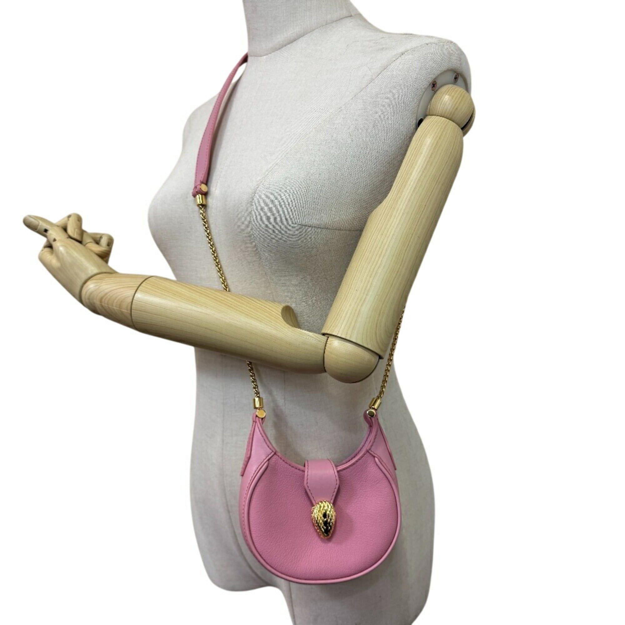 Bvlgari BVLGARI Ellipse Micro Chain Shoulder Bag, Snake Serpenti Pink, Women's Size ONE SIZE - 11 Thumbnail