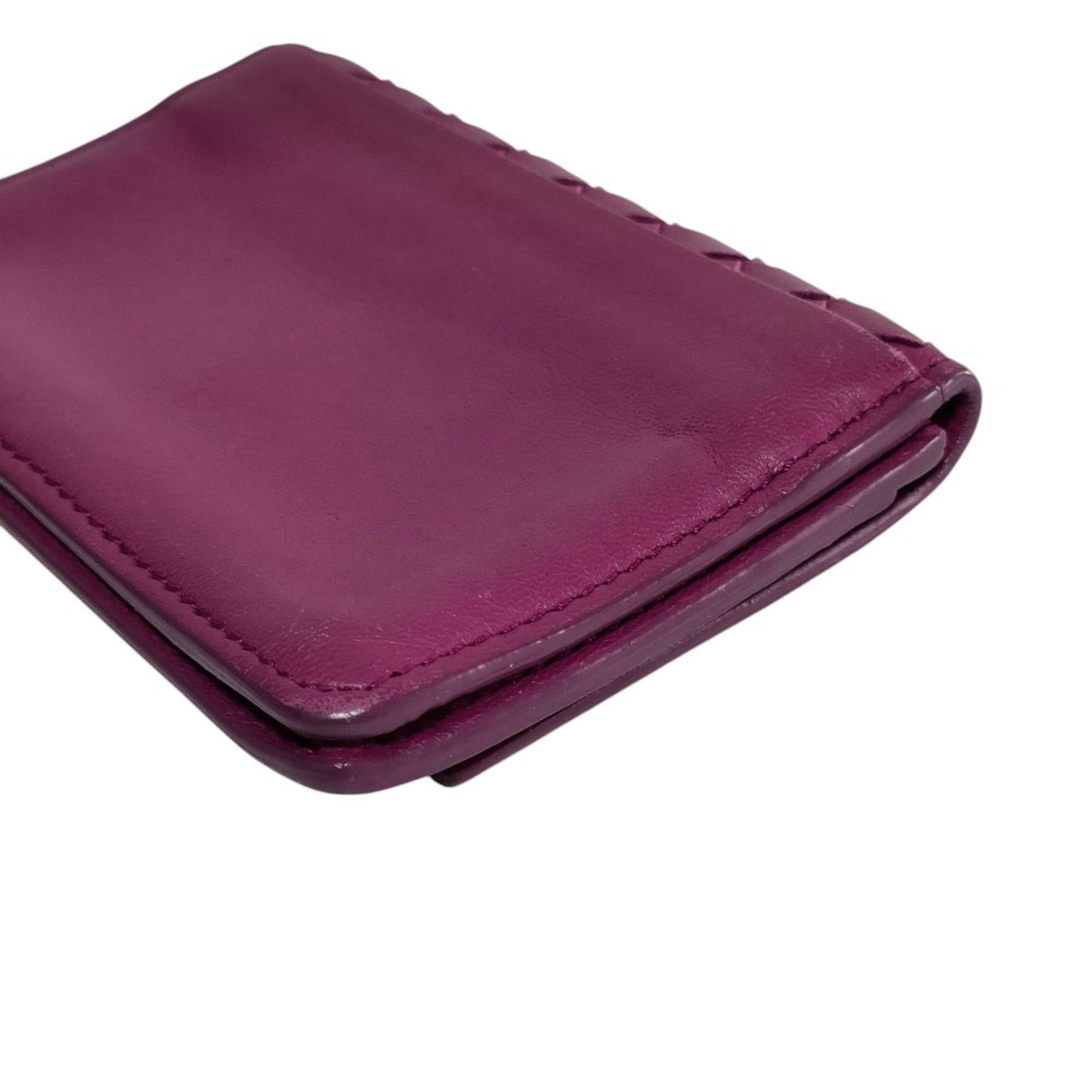Bottega Veneta BOTTEGA VENETA Intrecciato Leather Business Card Case 133945 Purple Women's Luxs Pre-owned Brands Size ONE SIZE - 5 Thumbnail