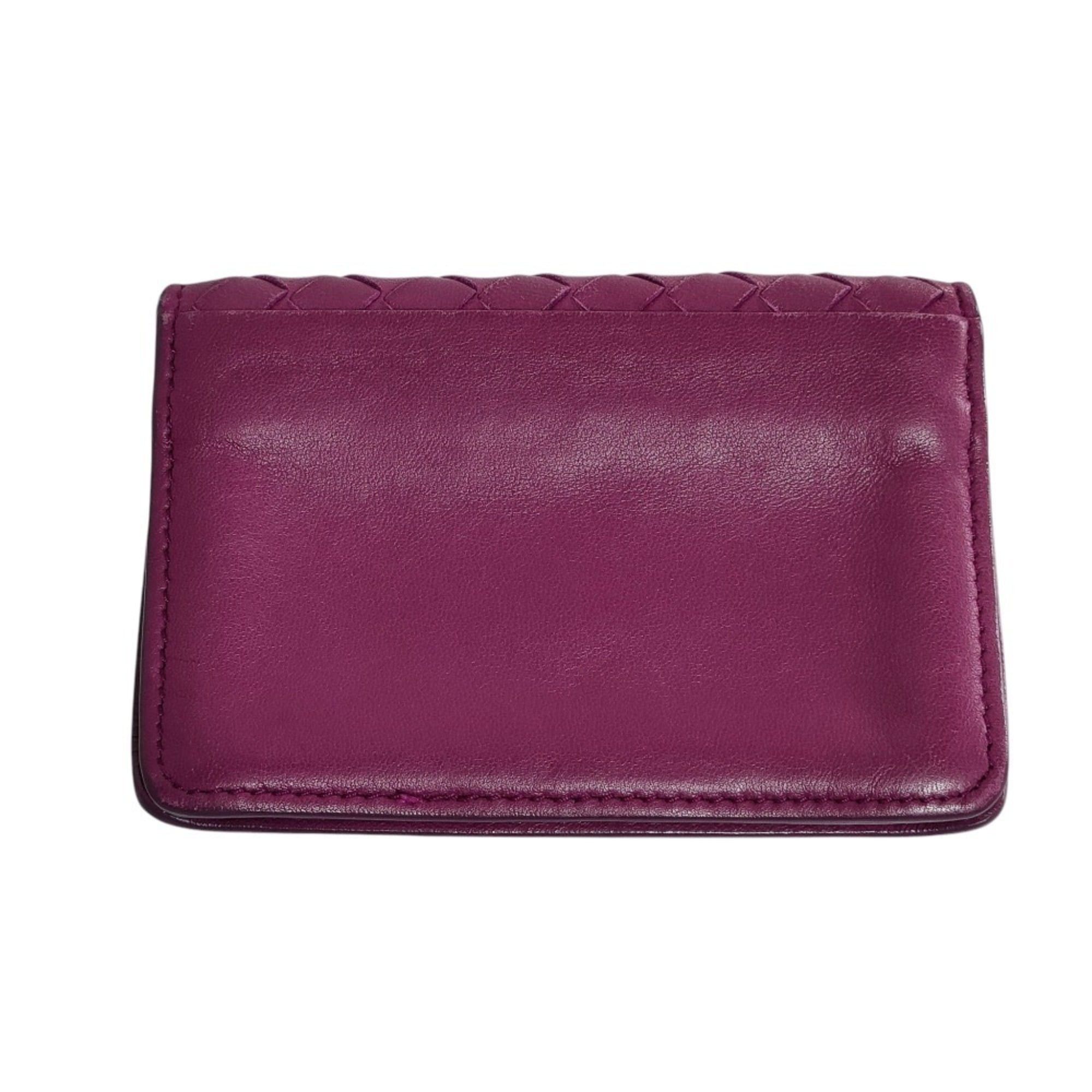 Bottega Veneta BOTTEGA VENETA Intrecciato Leather Business Card Case 133945 Purple Women's Luxs Pre-owned Brands Size ONE SIZE - 2 Thumbnail
