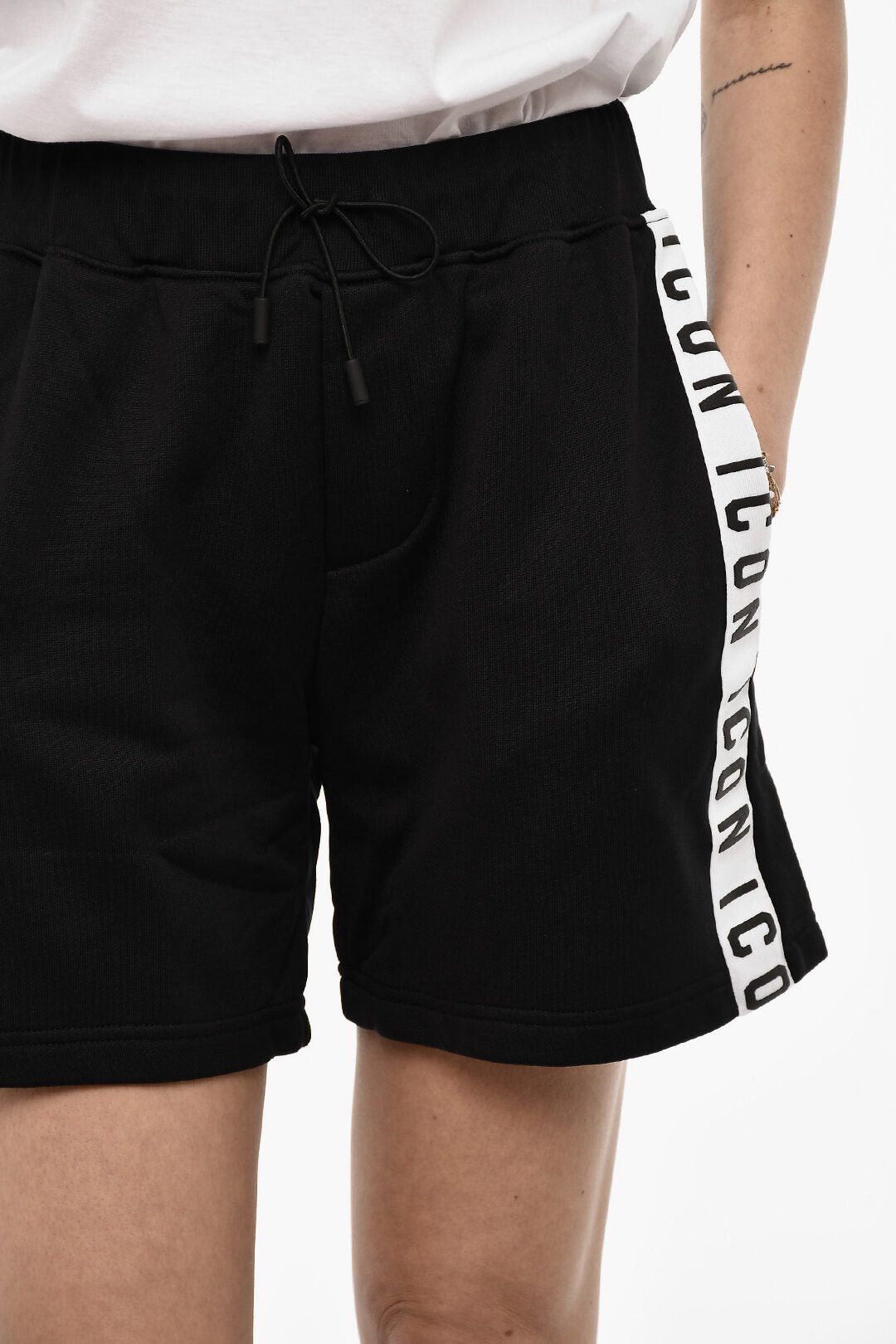Dsquared2 Cotton-Blend Shorts ICON With Branded Side Stripes Size 25" / US 0 / IT 36 - 3 Thumbnail