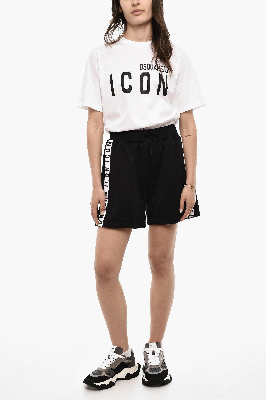 Dsquared2 Cotton-Blend Shorts ICON With Branded Side Stripes Size 25" / US 0 / IT 36 - 4 Thumbnail