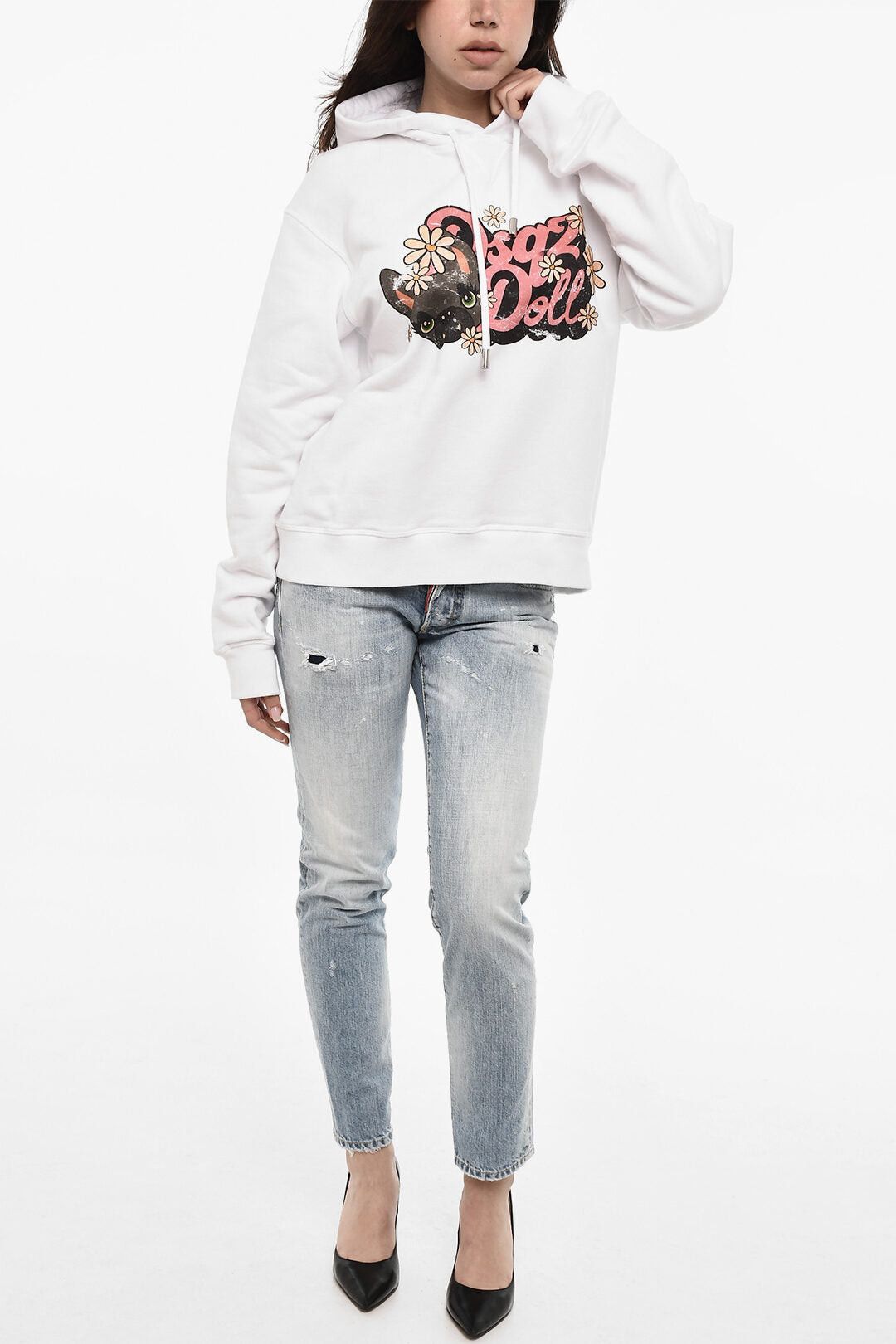 Dsquared2 Cotton Hoodie With Front Print Size XXS / US 00 / IT 34 - 4 Thumbnail