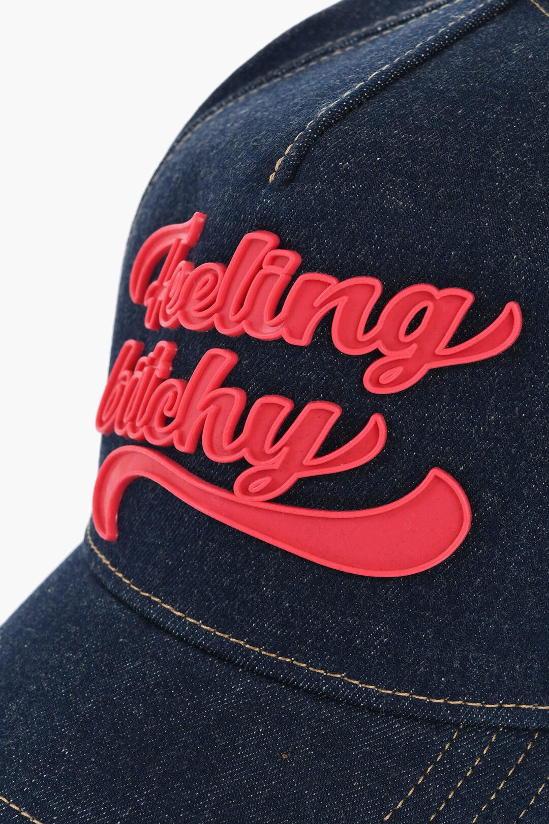 Dsquared2 Denim Baseball Cap with Rubber Detail Size ONE SIZE - 2 Thumbnail