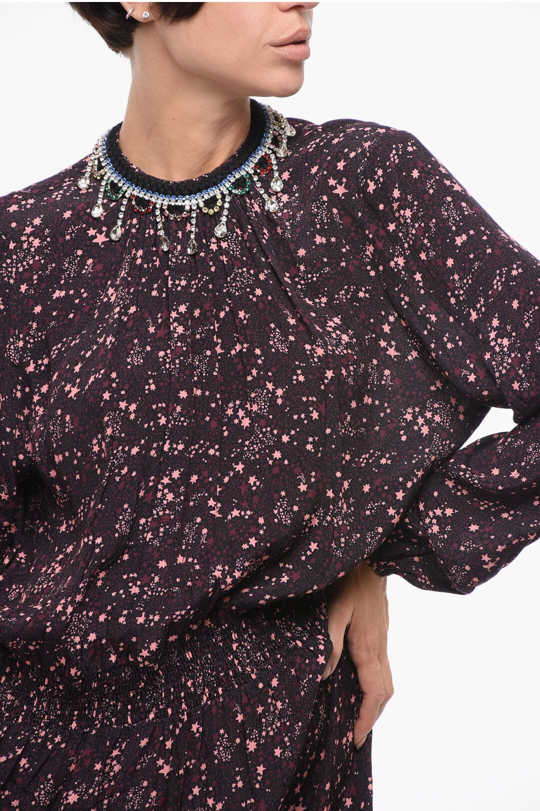 Dsquared2 Pleated Dress with Strass Collar Size XS / US 0-2 / IT 36-38 - 3 Thumbnail