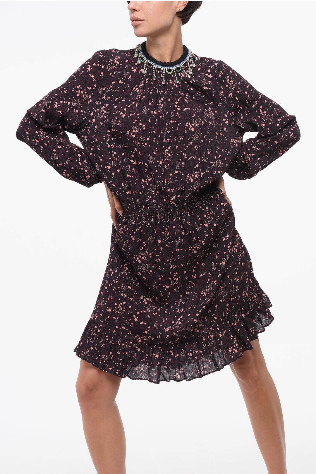 Dsquared2 Pleated Dress with Strass Collar Size XS / US 0-2 / IT 36-38 - 4 Thumbnail