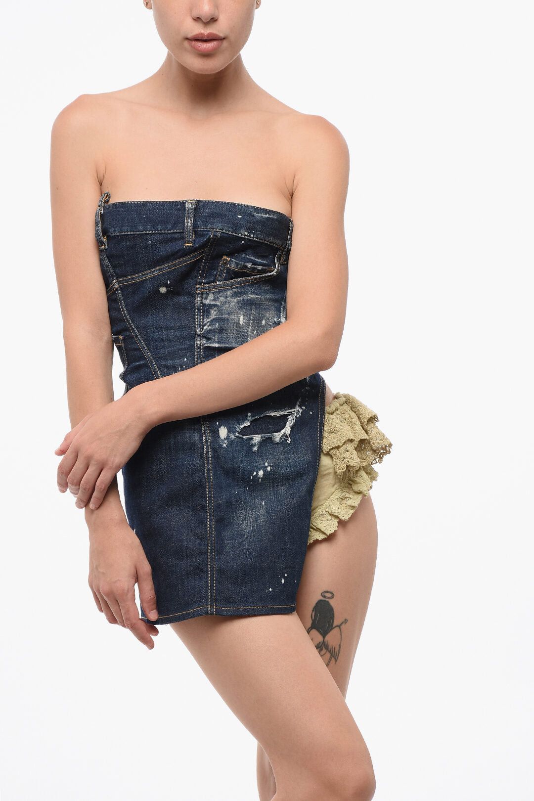 Dsquared2 Denim Mini Dress with Dark Wash Size M / US 6-8 / IT 42-44 - 5 Thumbnail