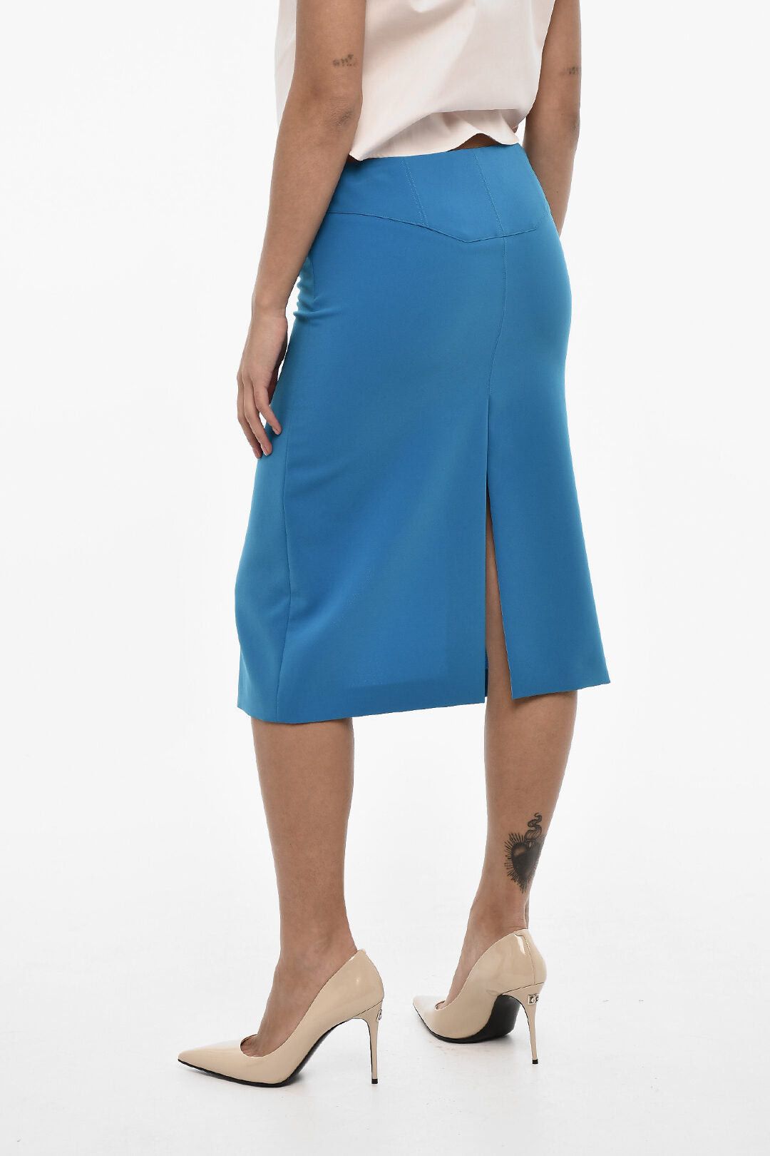 Dsquared2 Solid-Color Regular-Waist Longuette with Front Slit Size XS / US 0-2 / IT 36-38 - 2 Thumbnail