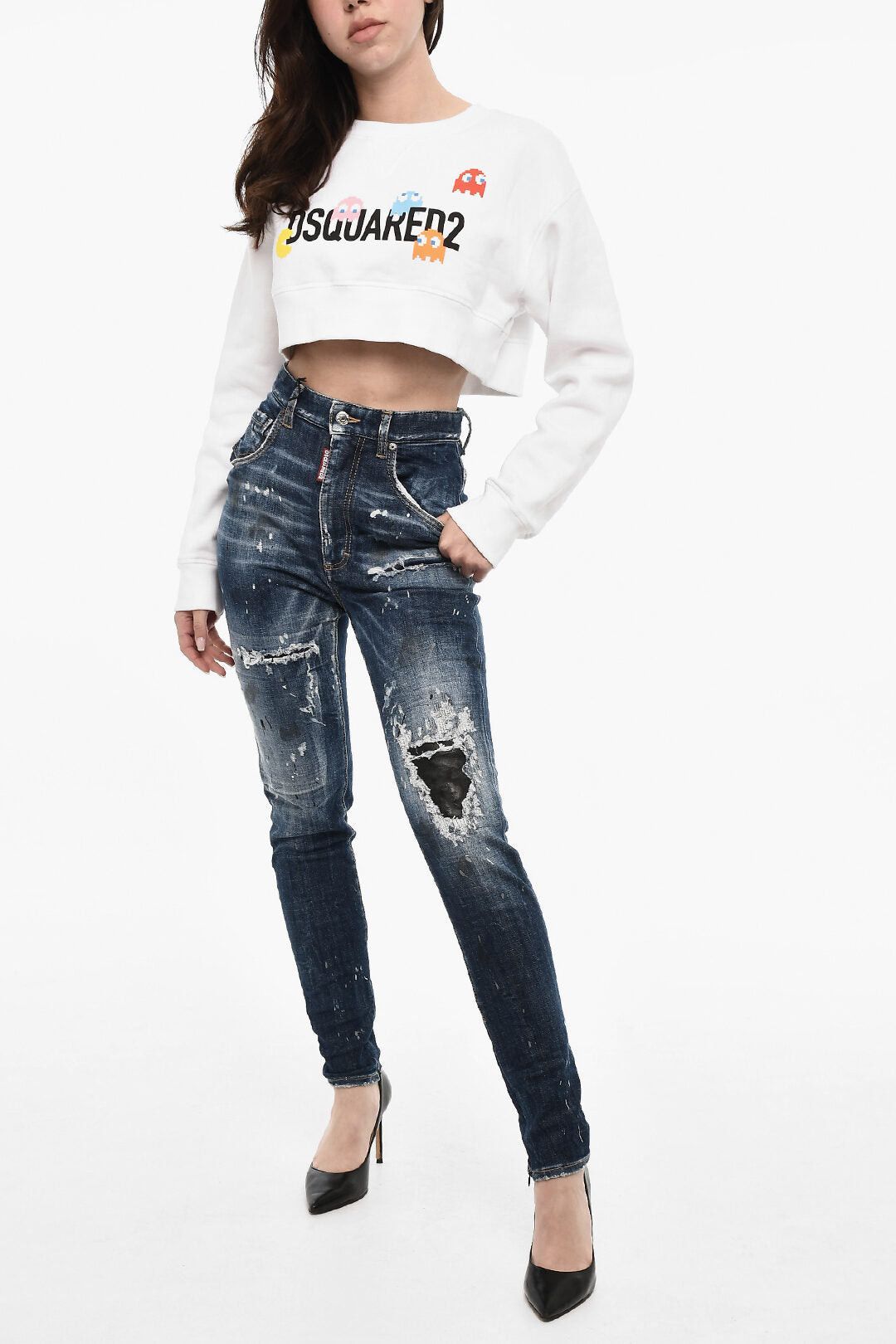 Dsquared2 High-Waisted Vintage-Effect Jeans Size 30" / US 8 / IT 44 - 4 Thumbnail