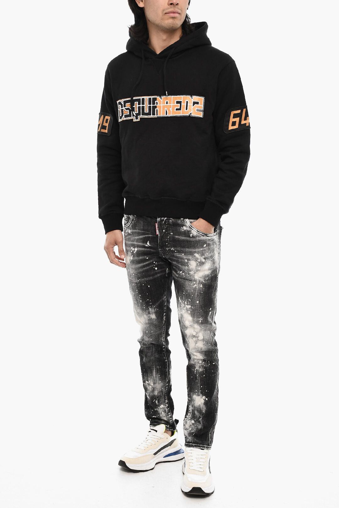 Dsquared2 Cotton Hoodie with Embossed Logo Size US S / EU 44-46 / 1 - 4 Thumbnail