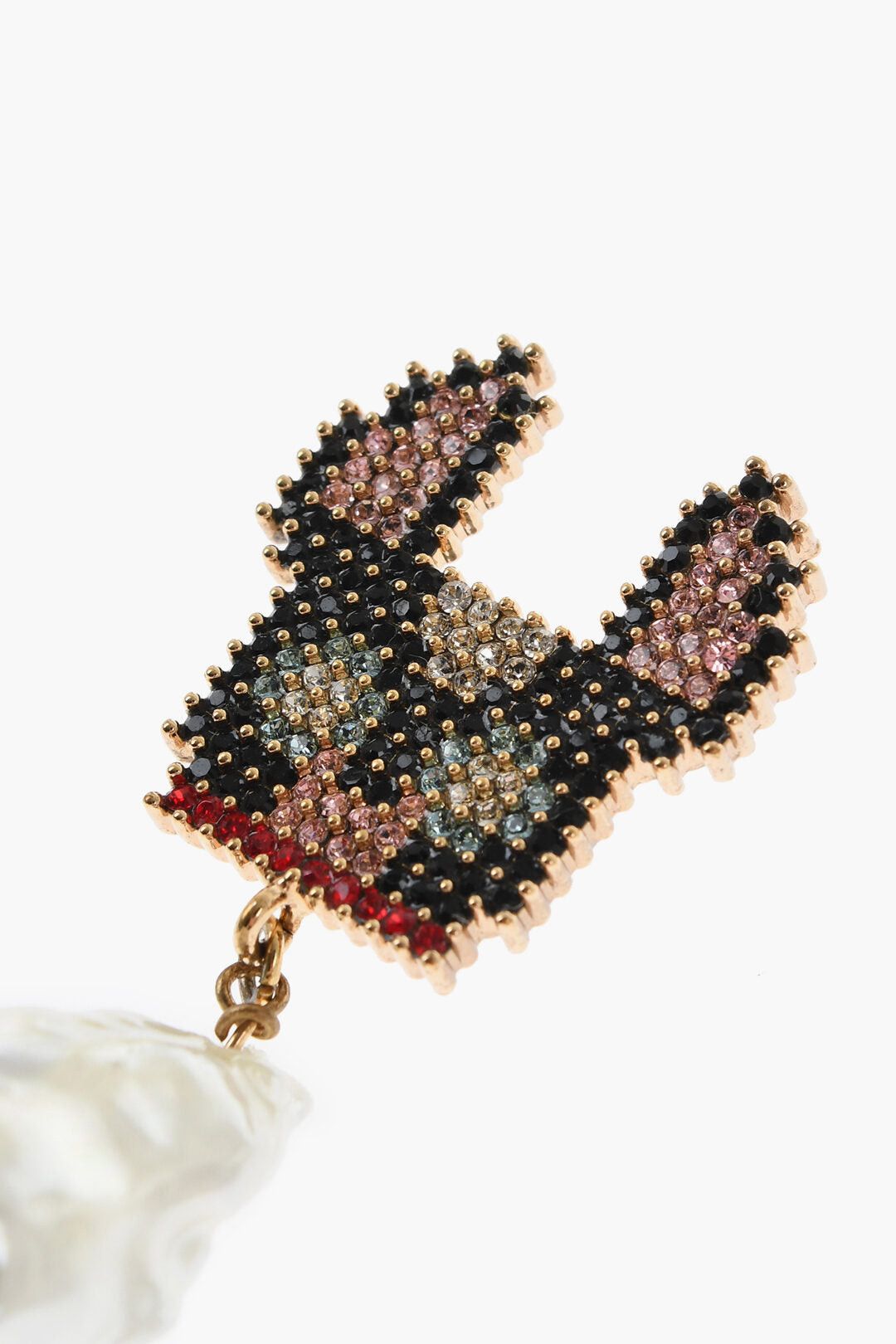 Dsquared2 Single Rhinestone Earring with Pearl-Shaped Pendant Size ONE SIZE - 2 Thumbnail