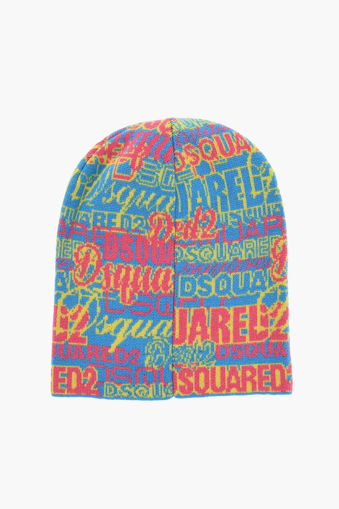 Dsquared2 Wool Beanie with All-over Logo Size ONE SIZE - 3 Thumbnail
