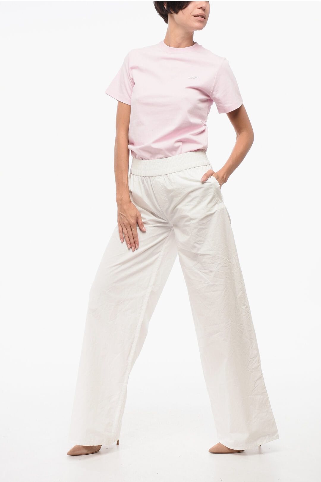 Dsquared2 Wide-Leg Pants with Logo Patch Size 26" / US 2 / IT 38 - 4 Thumbnail