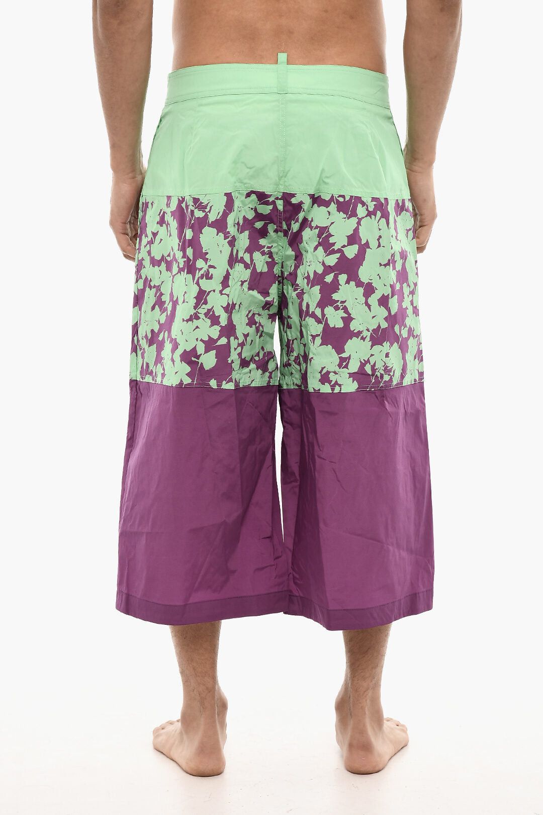 Dsquared2 Extra Long Boxer Swim Shorts with Floral Pattern Size ONE SIZE - 2 Thumbnail