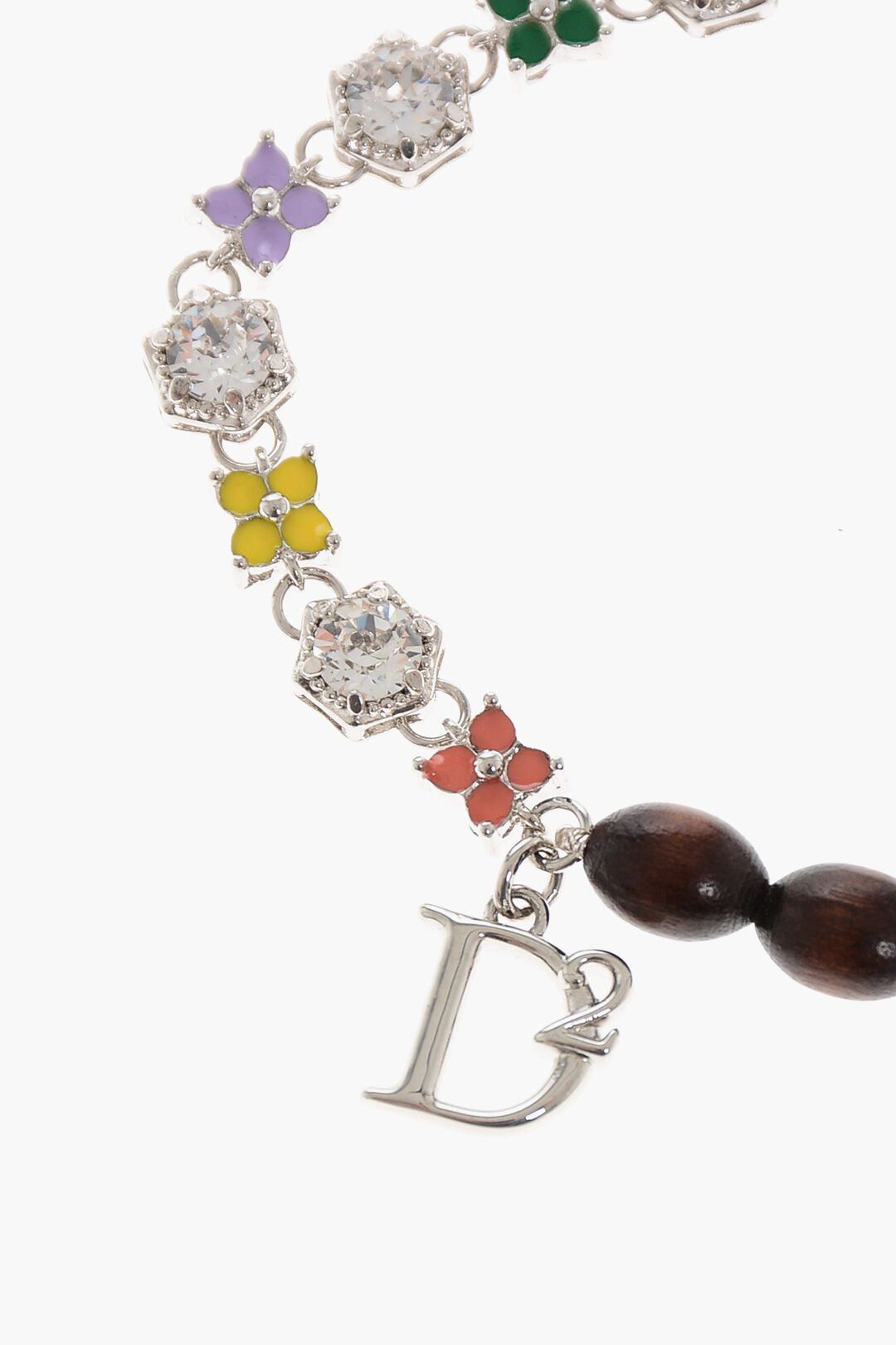 Dsquared2 Half-Charms and Half Wooden-Bead Bracelet Size ONE SIZE - 2 Thumbnail