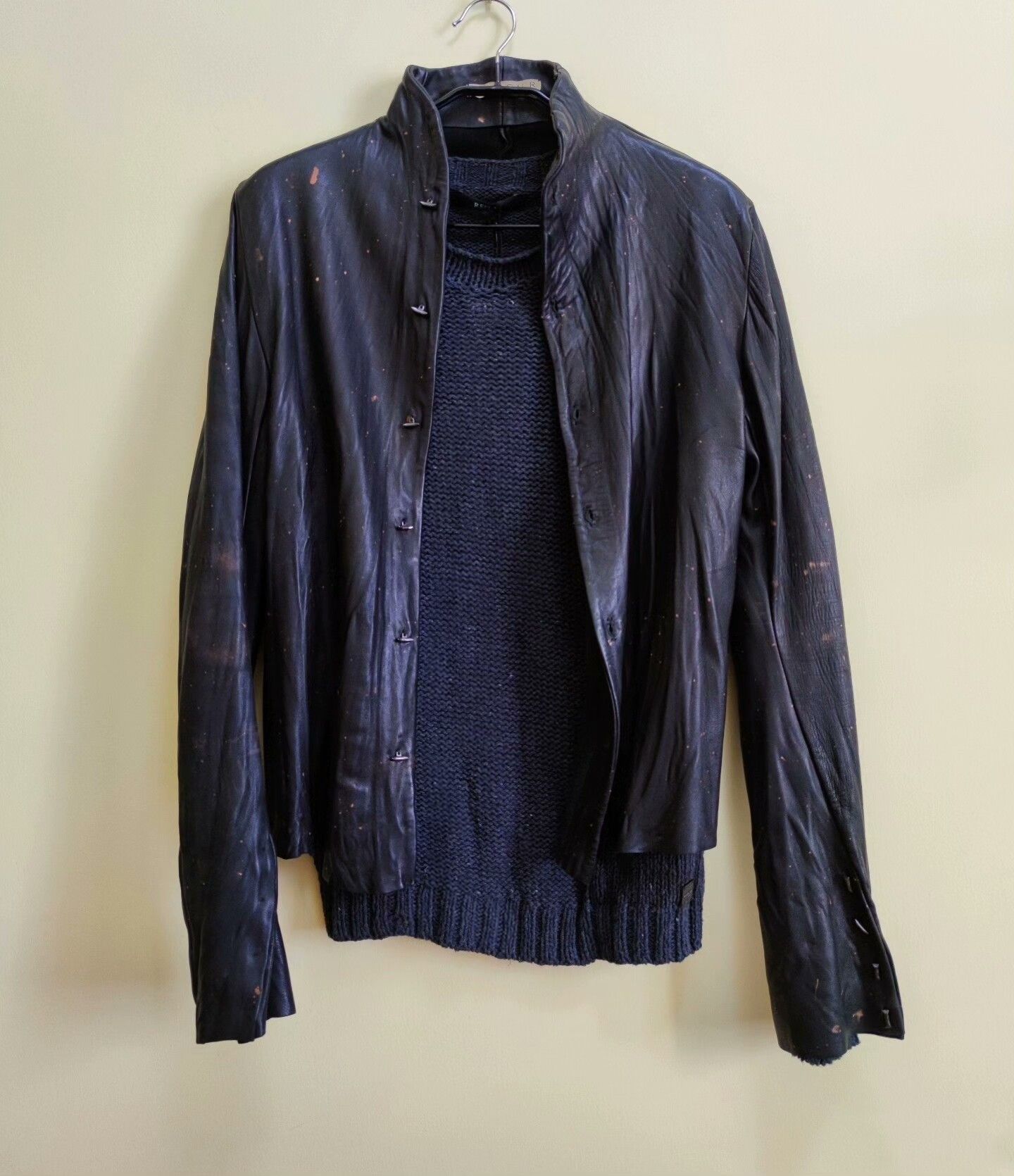 Rick Owens Obscur Vintage Black Leather Jacket Size US M / EU 48-50 / 2 - 2 Thumbnail