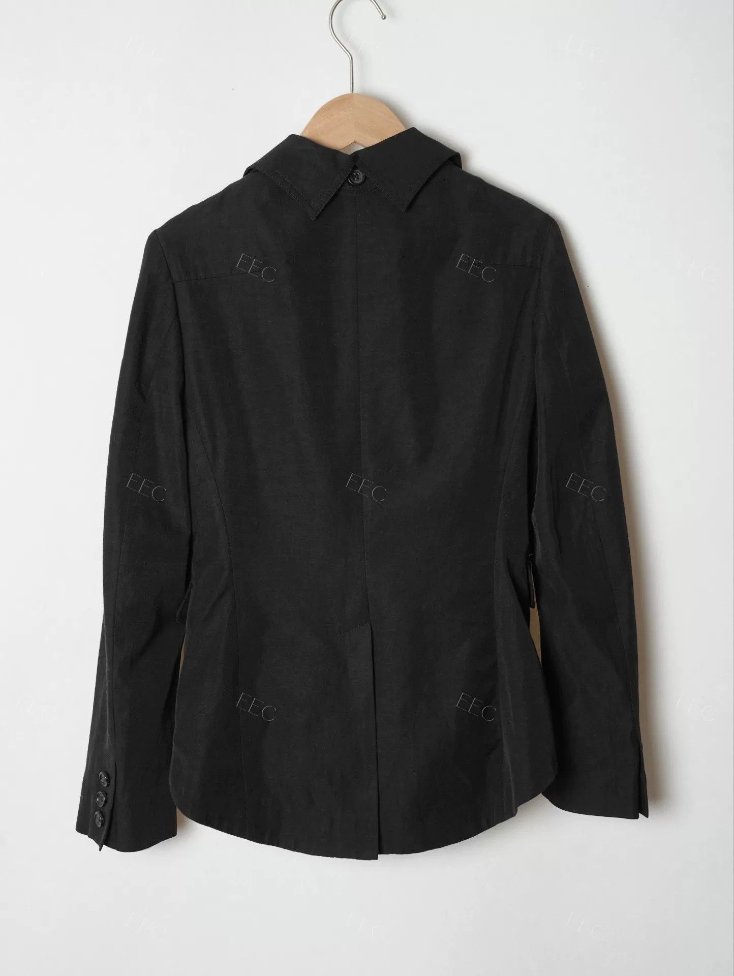 Y's Versatile Black Tailored Jacket with Detachable Collar Size M / US 6-8 / IT 42-44 - 4 Thumbnail