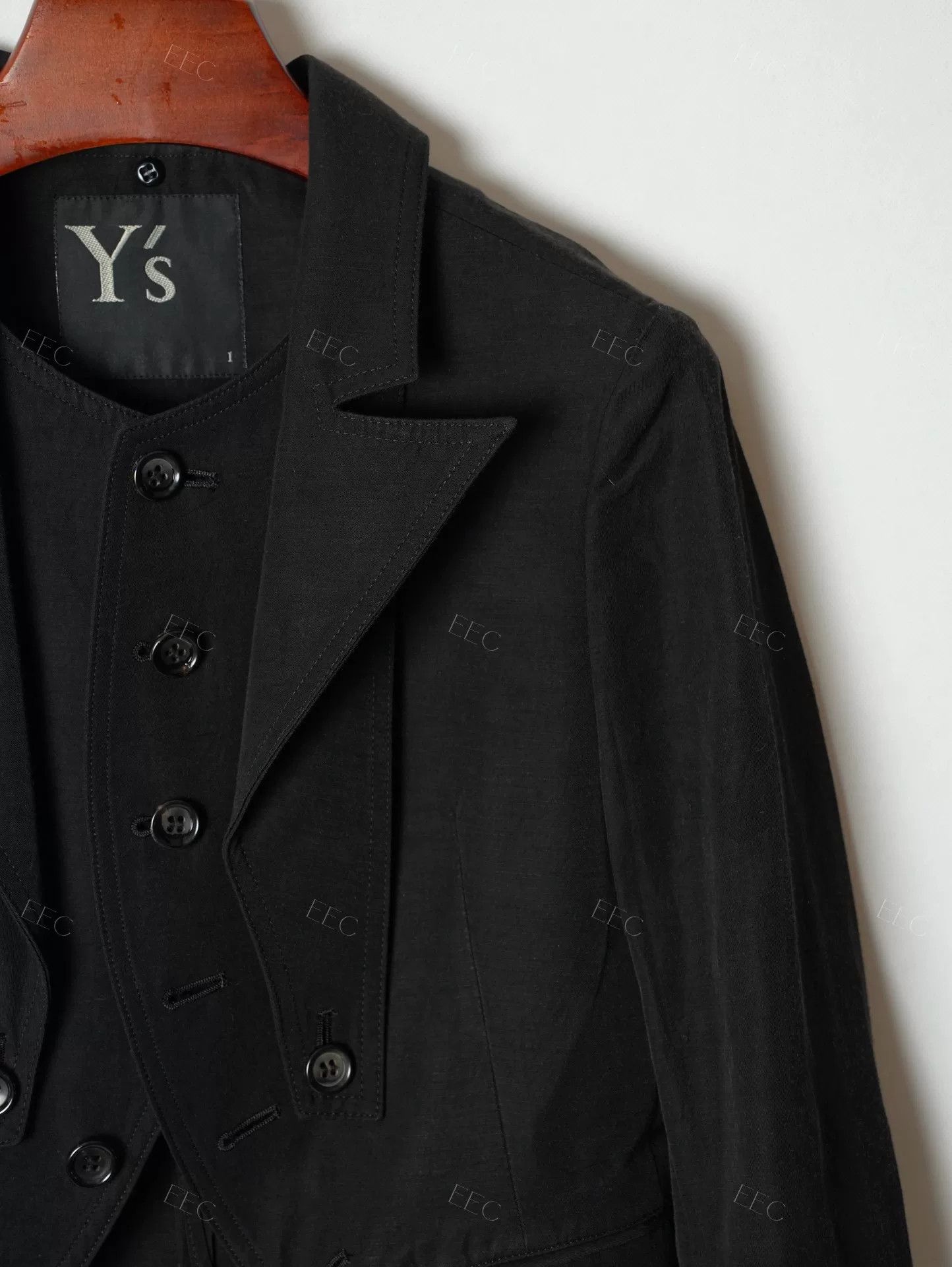 Y's Versatile Black Tailored Jacket with Detachable Collar Size M / US 6-8 / IT 42-44 - 7 Thumbnail