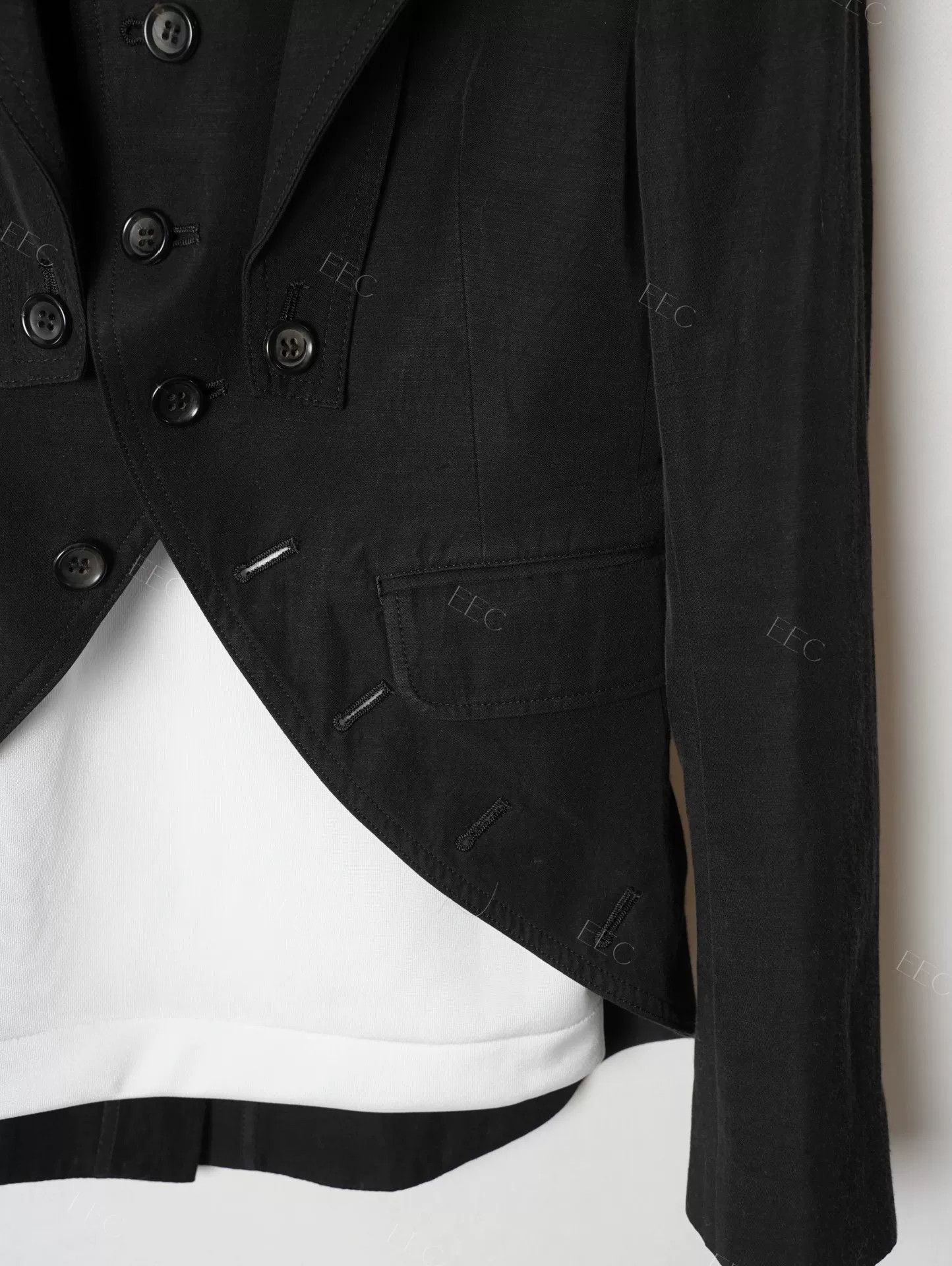 Y's Versatile Black Tailored Jacket with Detachable Collar Size M / US 6-8 / IT 42-44 - 8 Thumbnail
