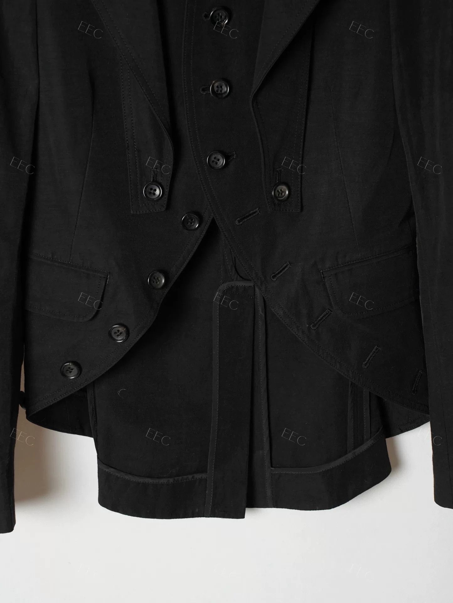 Y's Versatile Black Tailored Jacket with Detachable Collar Size M / US 6-8 / IT 42-44 - 5 Thumbnail