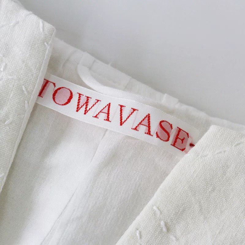 Other TOWAVASE White Linen Long Quilted Coat Size M / US 6-8 / IT 42-44 - 6 Thumbnail