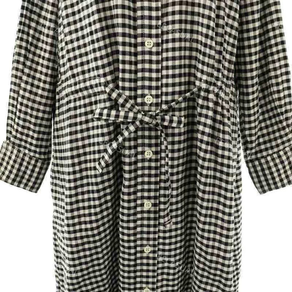 45rpm Black and White Gingham Shirt Dress Size M / US 6-8 / IT 42-44 - 6 Thumbnail