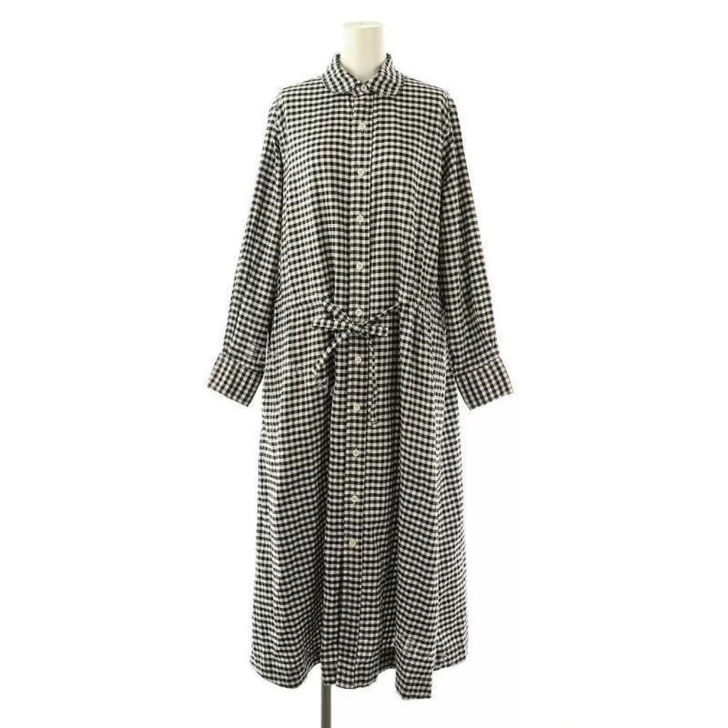 45rpm Black and White Gingham Shirt Dress Size M / US 6-8 / IT 42-44 - 2 Thumbnail