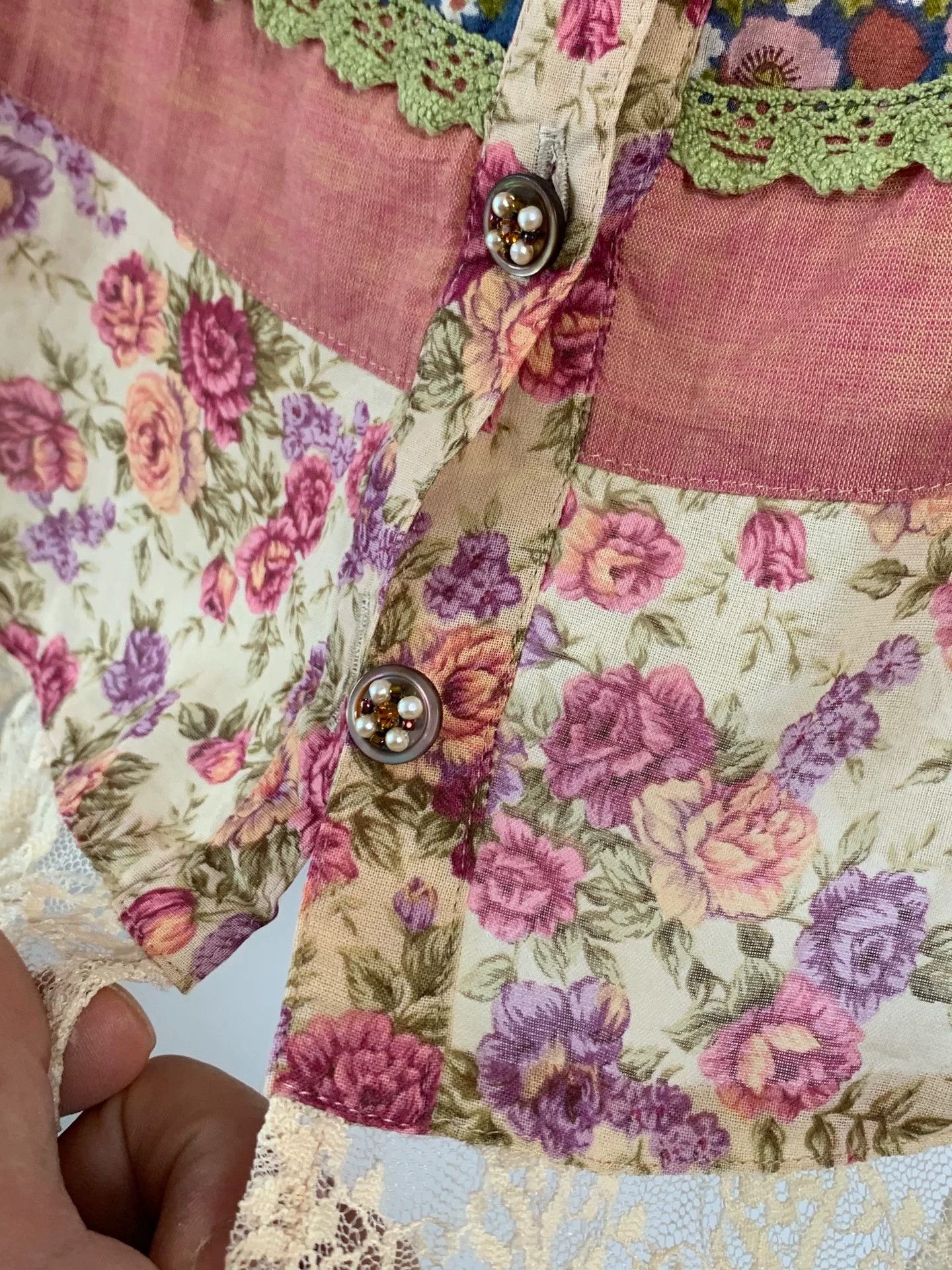 Mademoiselle Non Non Floral Lace Shirt with Detailed Design Size S / US 4 / IT 40 - 5 Thumbnail