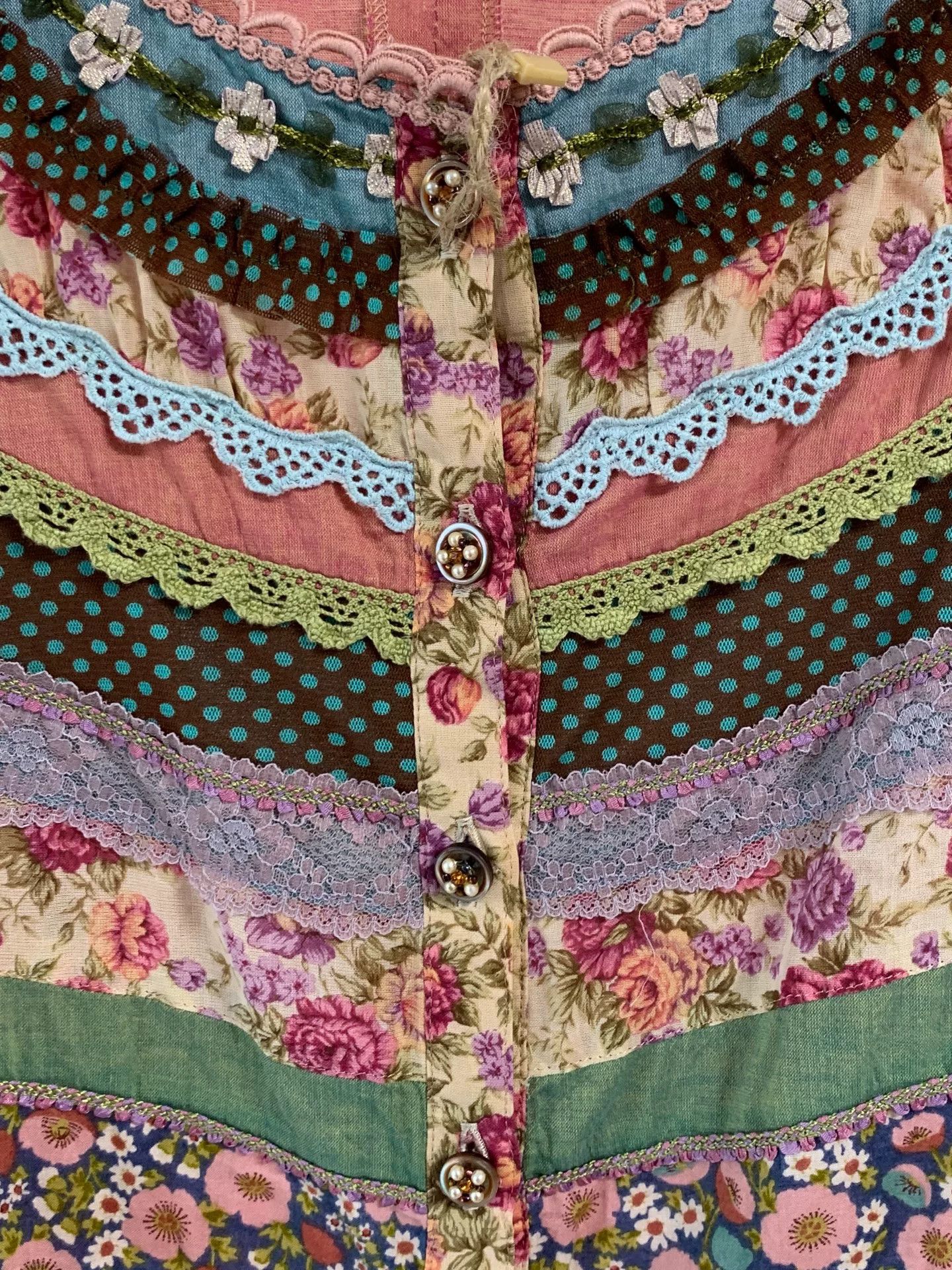 Mademoiselle Non Non Floral Lace Shirt with Detailed Design Size S / US 4 / IT 40 - 3 Thumbnail